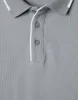 Men's Grey Tipping Detail Rib Collar Polo Shirt sold by Threadbare
