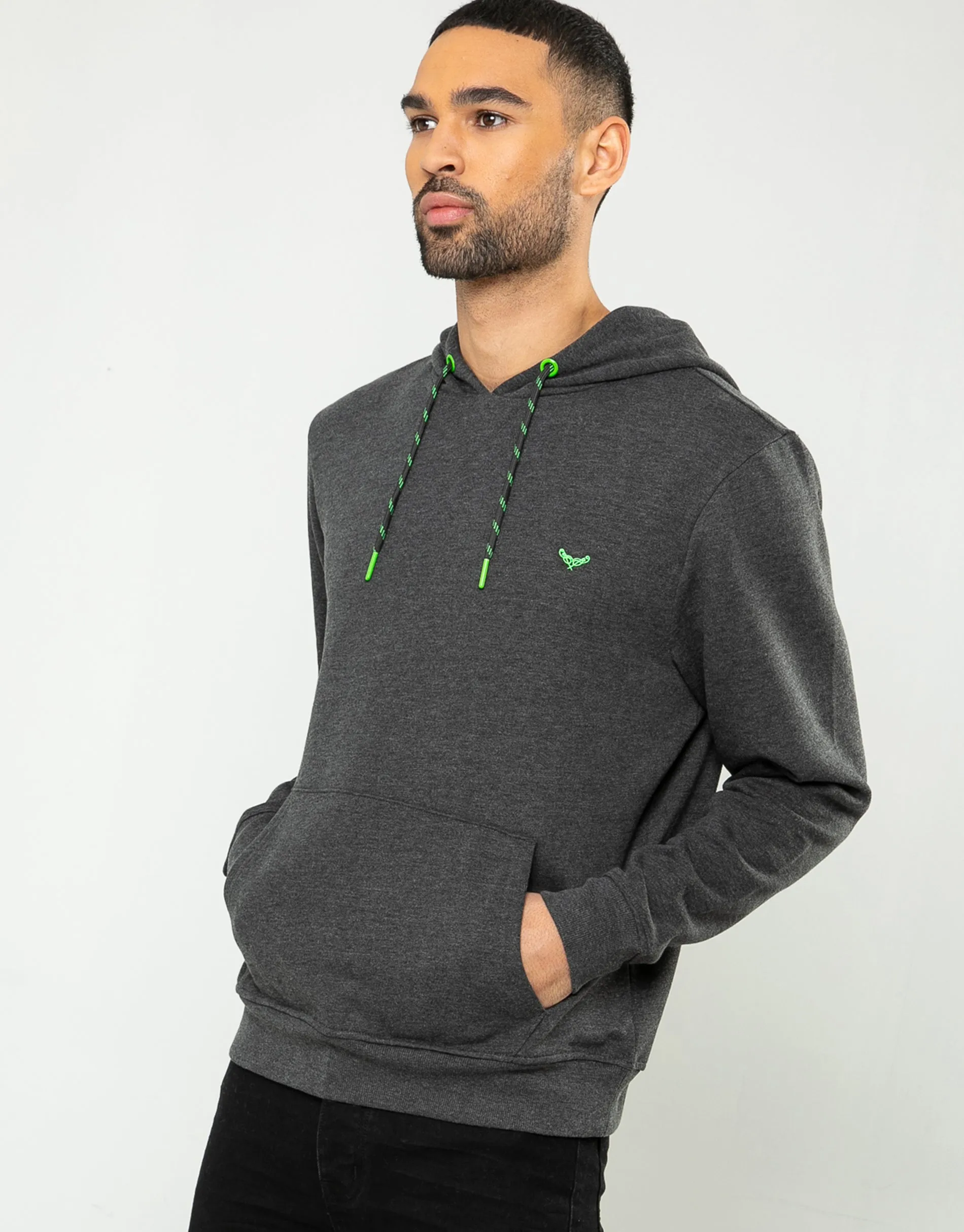 Men's Charcoal Grey Pullover Hoodie sold by Threadbare product image thumbnail 2