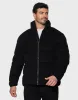 Men's Black Cord Puffer Jacket sold by Threadbare