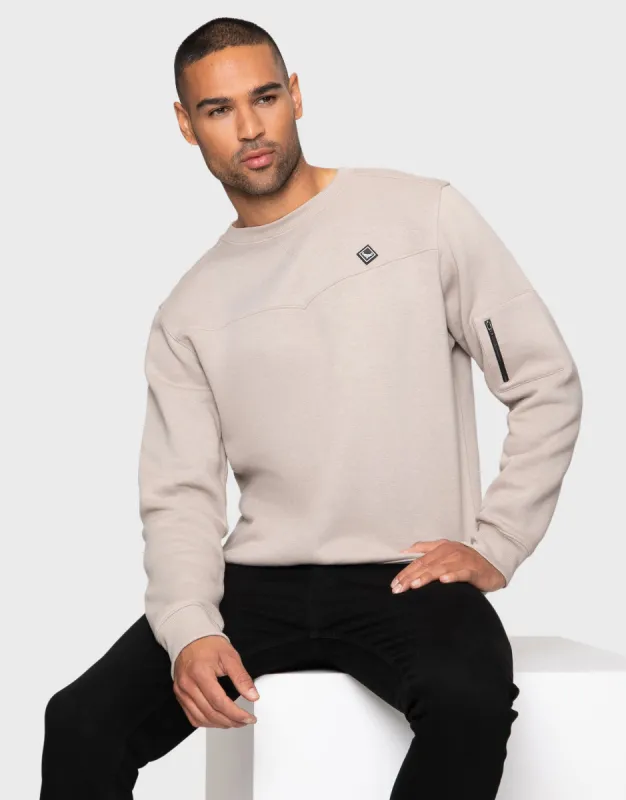 Men's Putty Crew Neck Sweatshirt sold by Threadbare