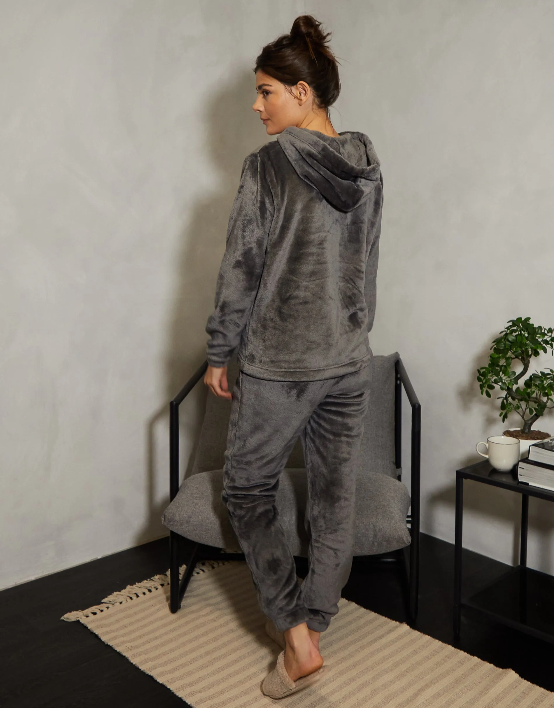 Women's Grey Soft Velour Loungewear Set (2-Piece Set) sold by Threadbare product image thumbnail 2