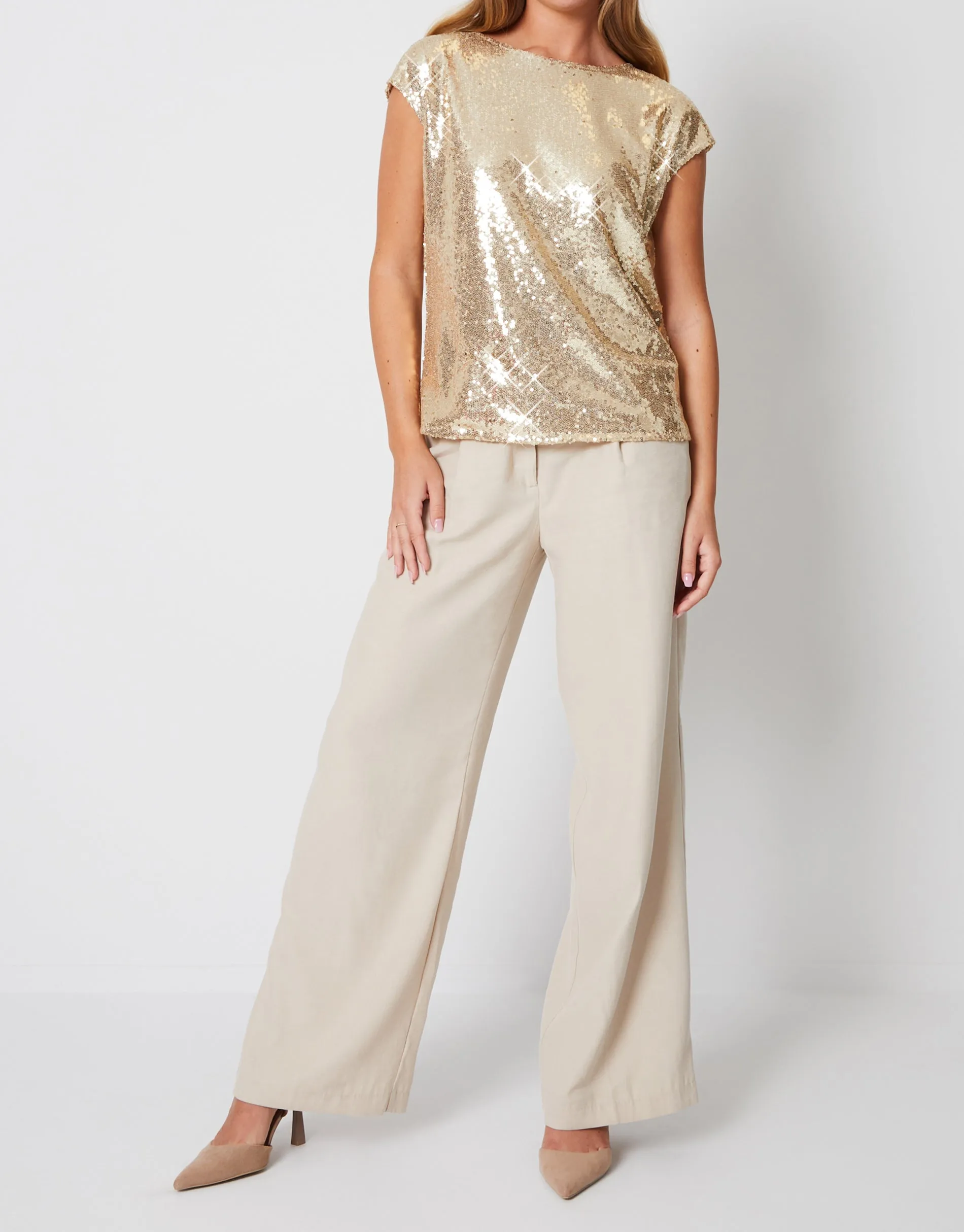 Women's Gold Sequin Top sold by Threadbare product image thumbnail 4