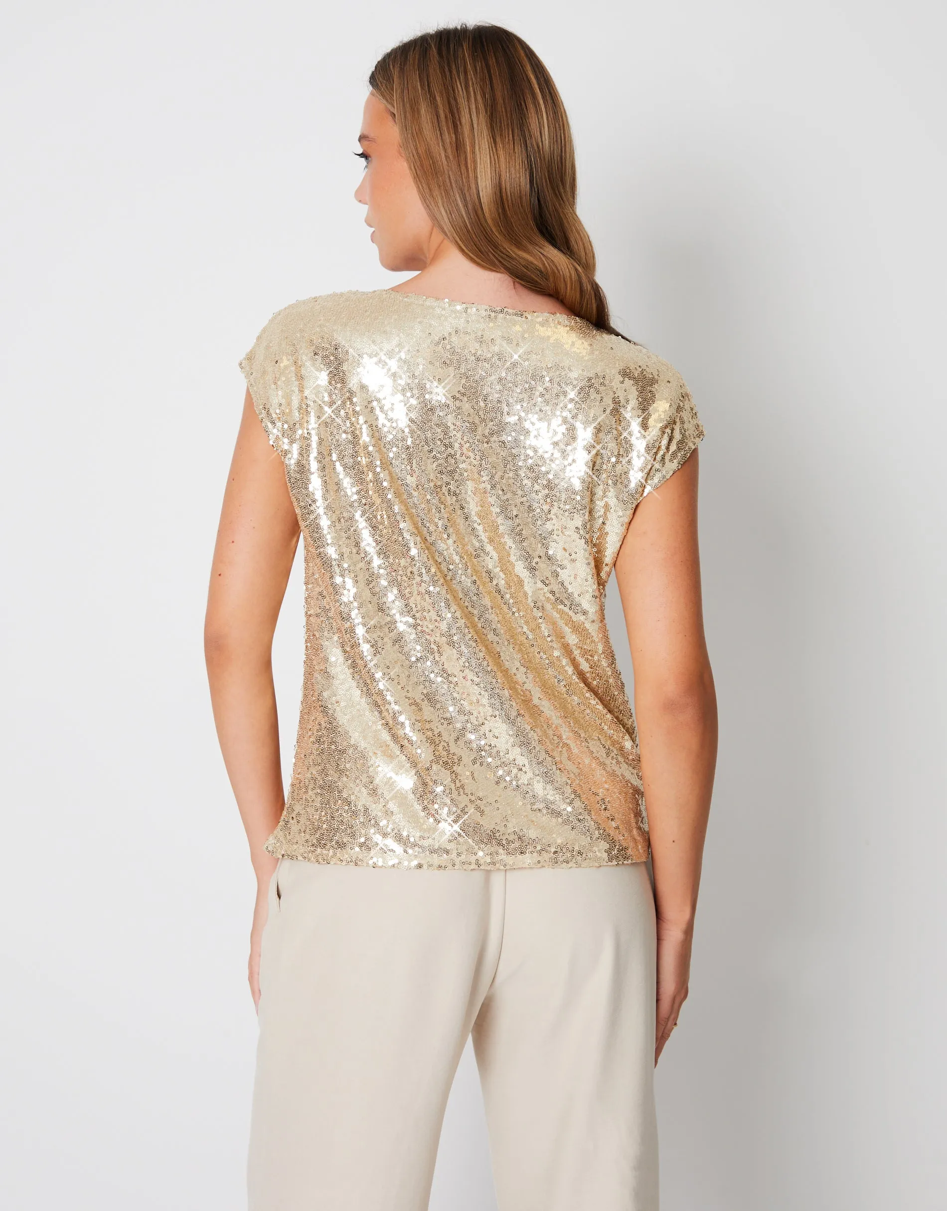 Women's Gold Sequin Top sold by Threadbare product image thumbnail 3