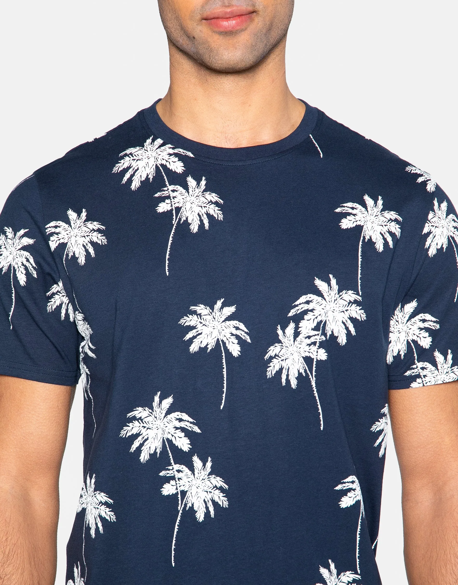Men's Navy Printed Cotton Rich T-Shirt sold by Threadbare product image thumbnail 4