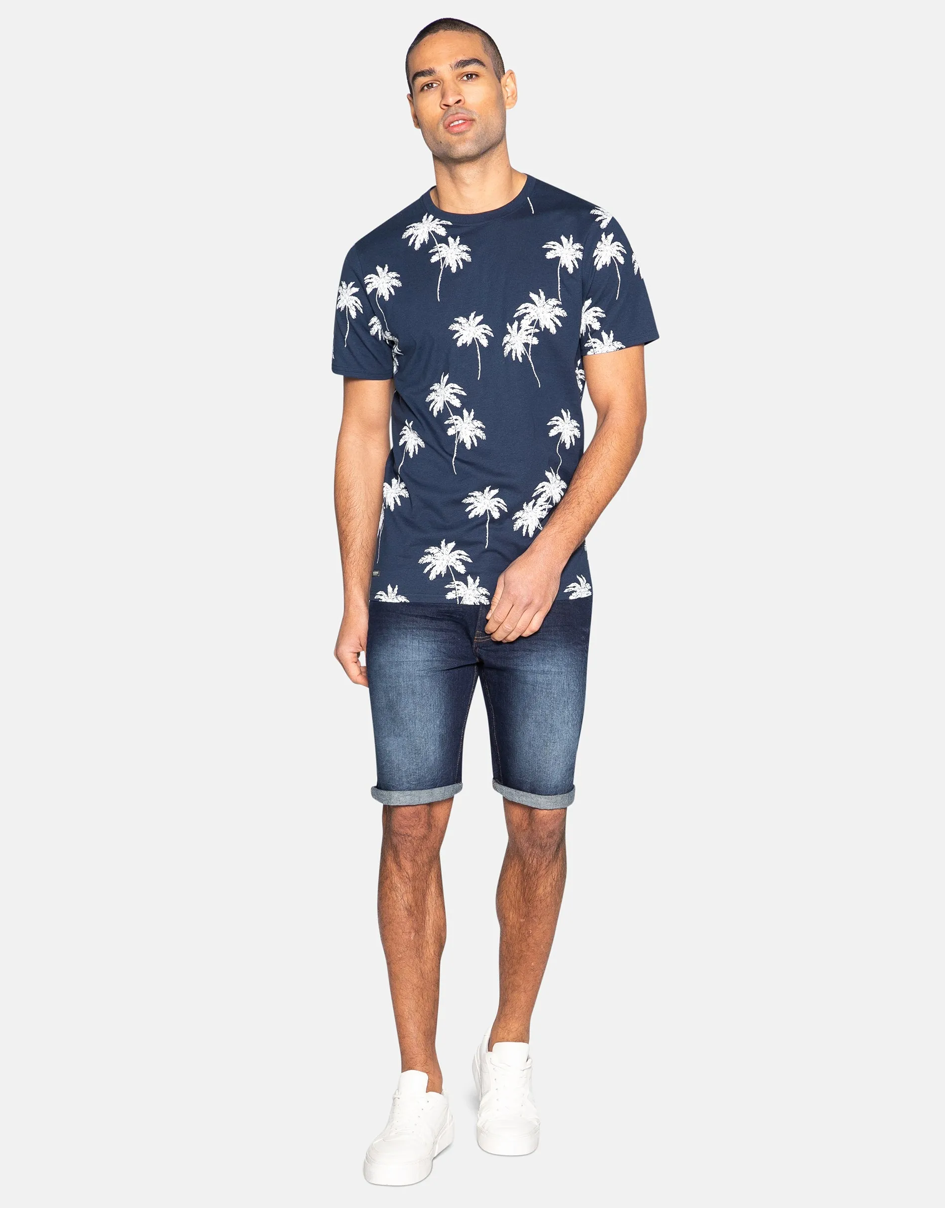 Men's Navy Printed Cotton Rich T-Shirt sold by Threadbare product image thumbnail 3