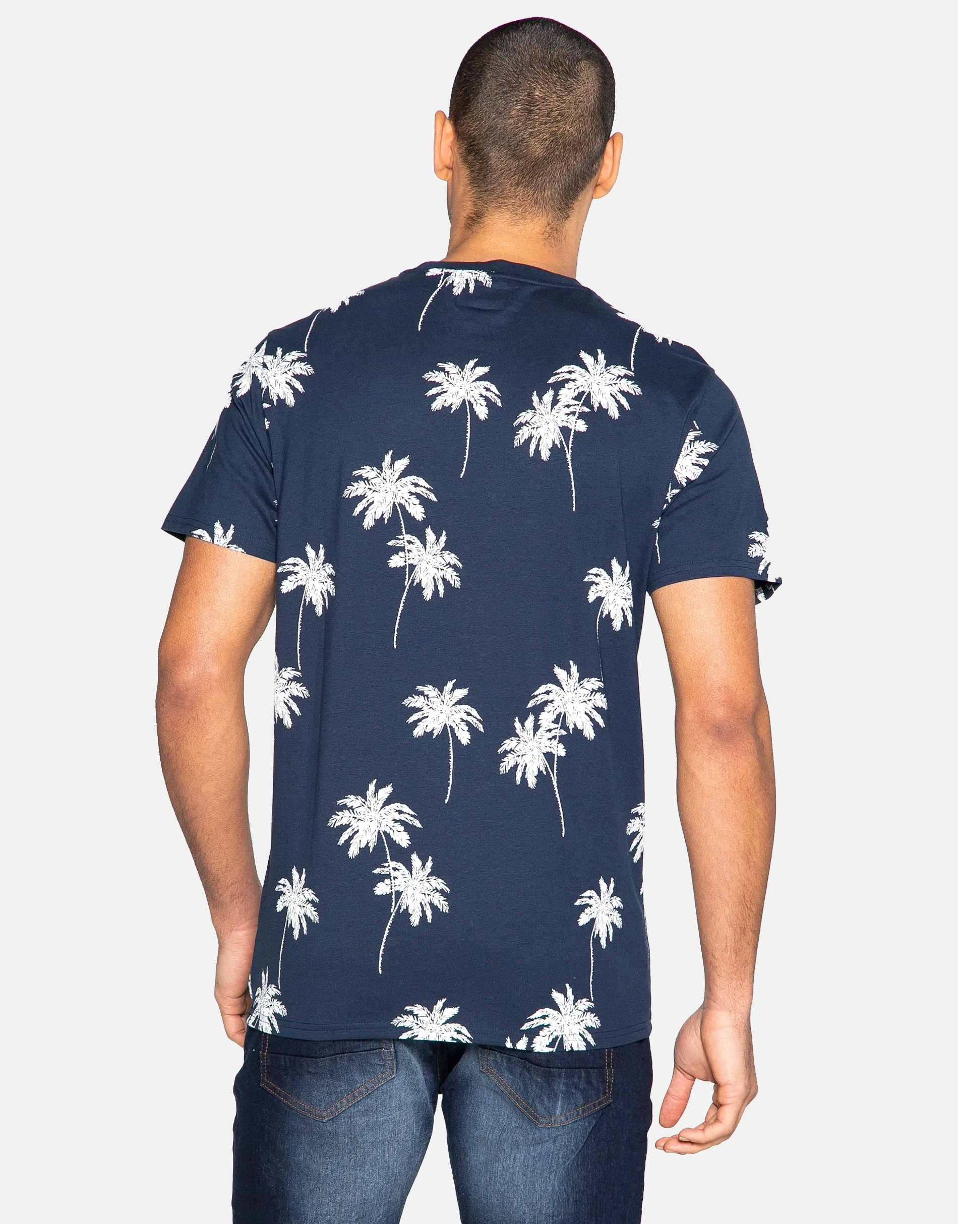 Men's Navy Printed Cotton Rich T-Shirt sold by Threadbare product image thumbnail 2