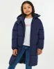 Girls' Navy Longline Puffer Jacket sold by Threadbare