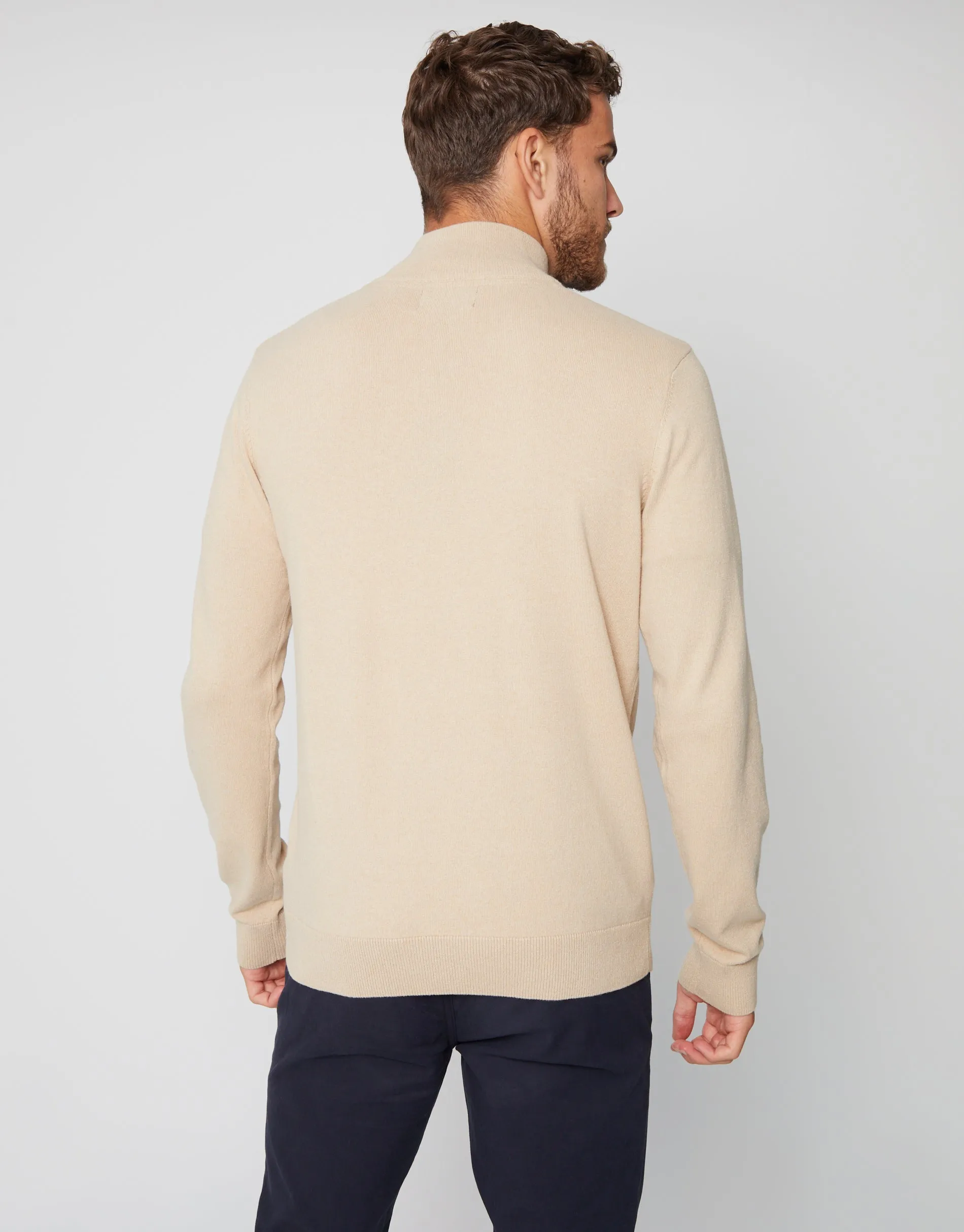 Threadbare Men's Stone Rib Detail Knitted Quarter Zip Jumper sold by Threadbare product image thumbnail 3