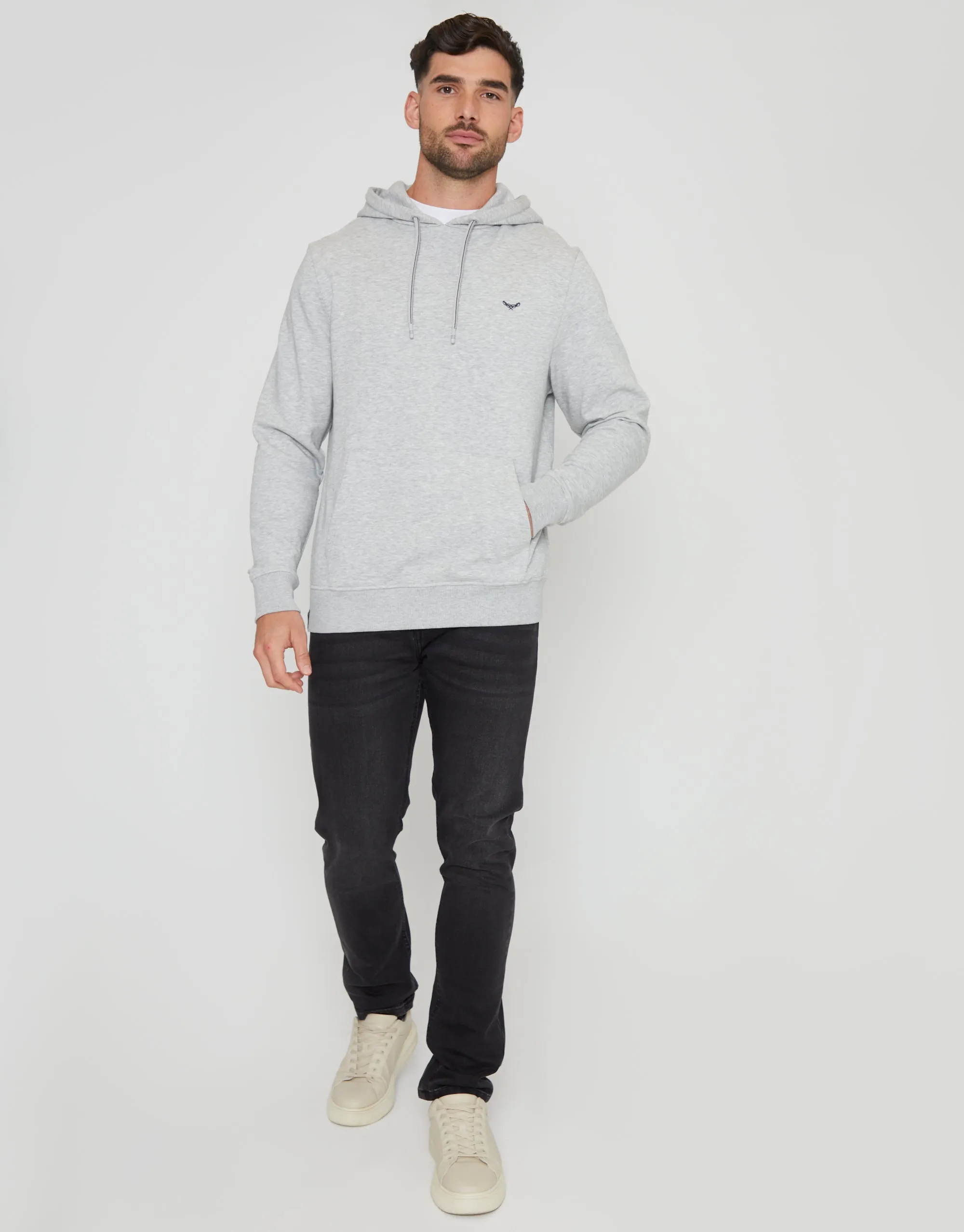 Men's Light Grey Pullover Hoodie sold by Threadbare product image thumbnail 3