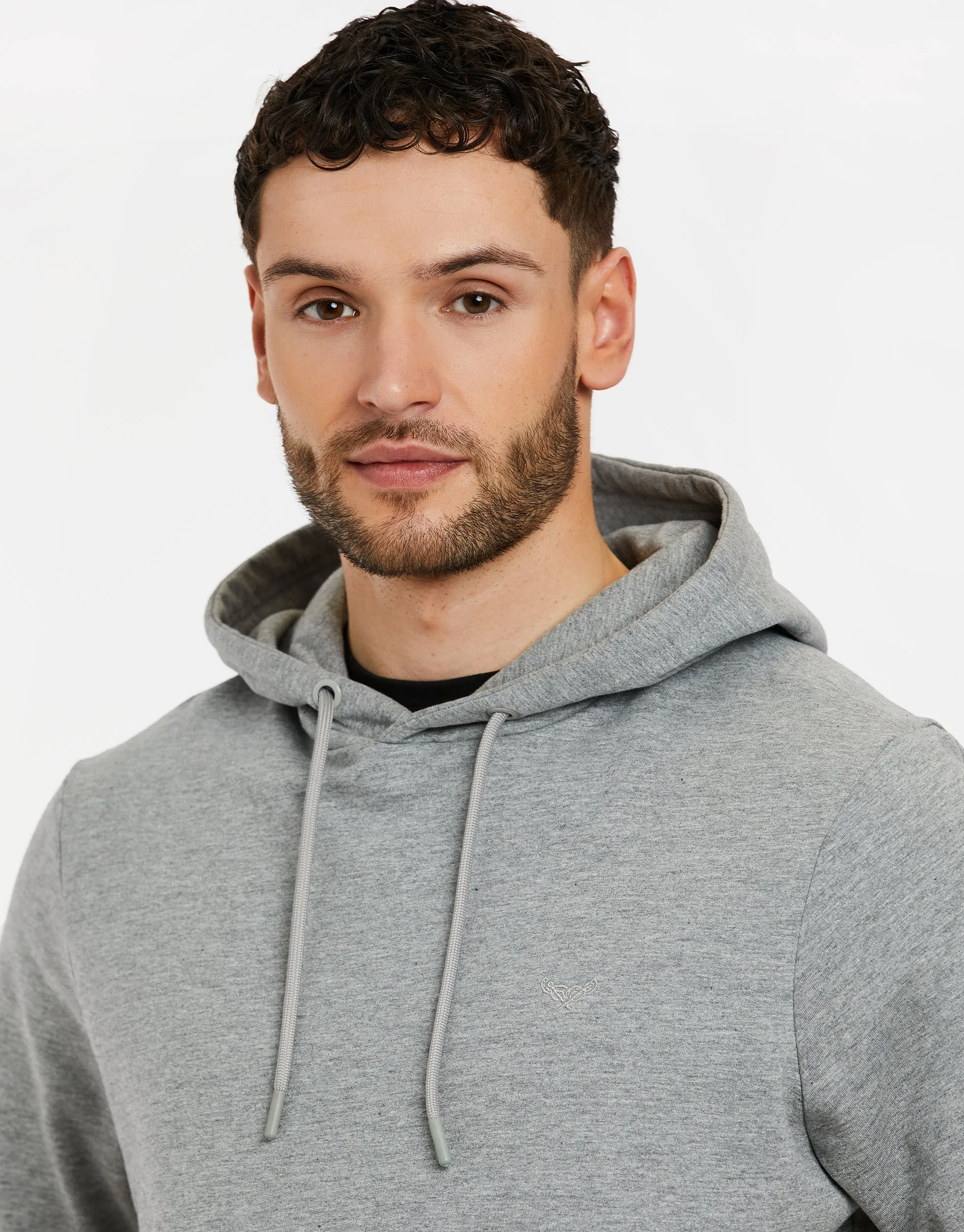 Men's Grey Marl Short Sleeve Pullover Hoodie sold by Threadbare product image thumbnail 4