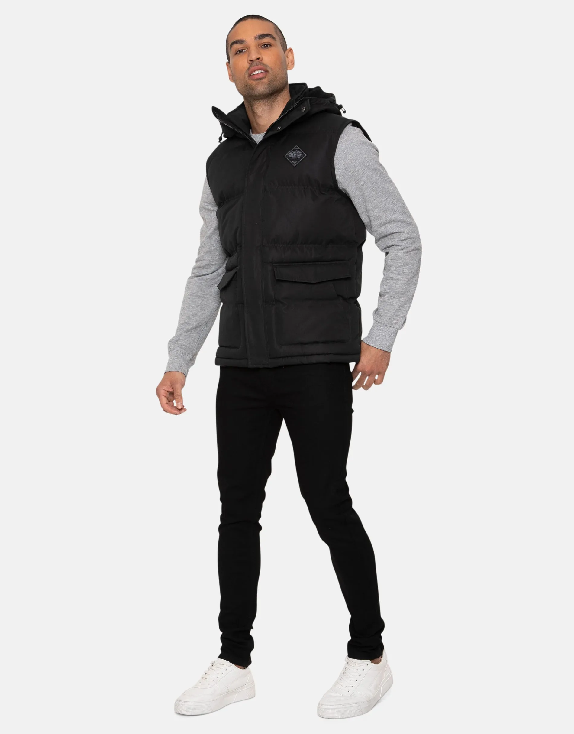 Men's Black Quilted Gilet sold by Threadbare product image thumbnail 3
