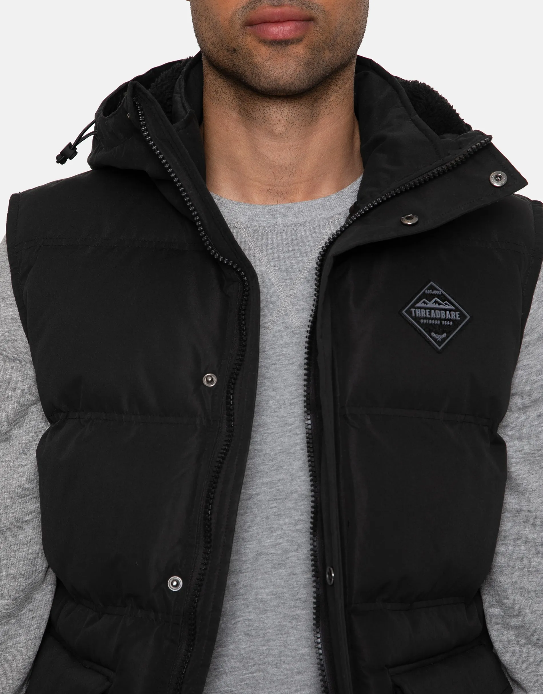 Men's Black Quilted Gilet sold by Threadbare product image thumbnail 4