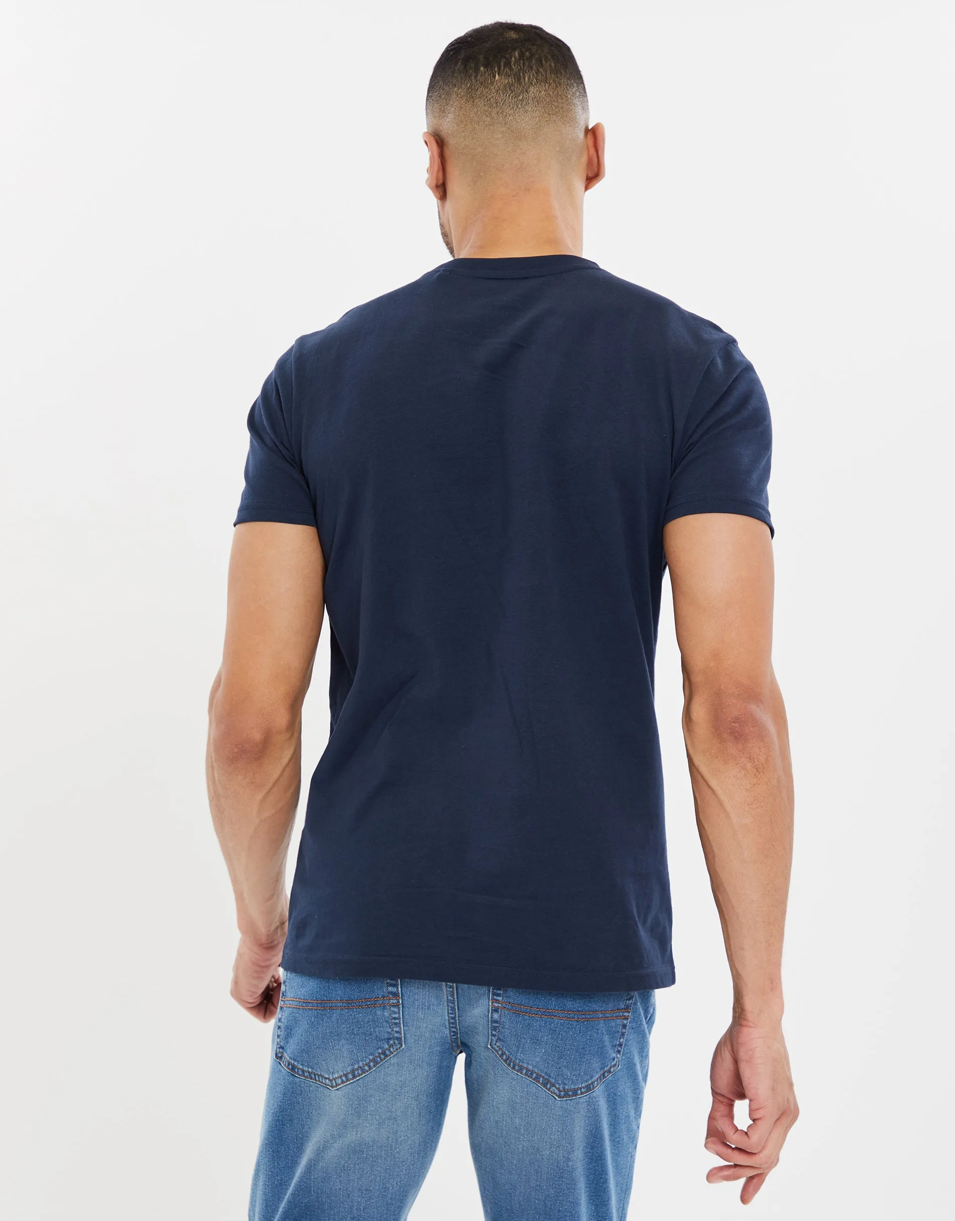 Men's Navy Graphic Print Short Sleeve T-Shirt sold by Threadbare product image thumbnail 2