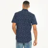 Men's Navy Floral Print Short Sleeve Shirt sold by Threadbare