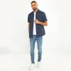 Men's Navy Floral Print Short Sleeve Shirt sold by Threadbare