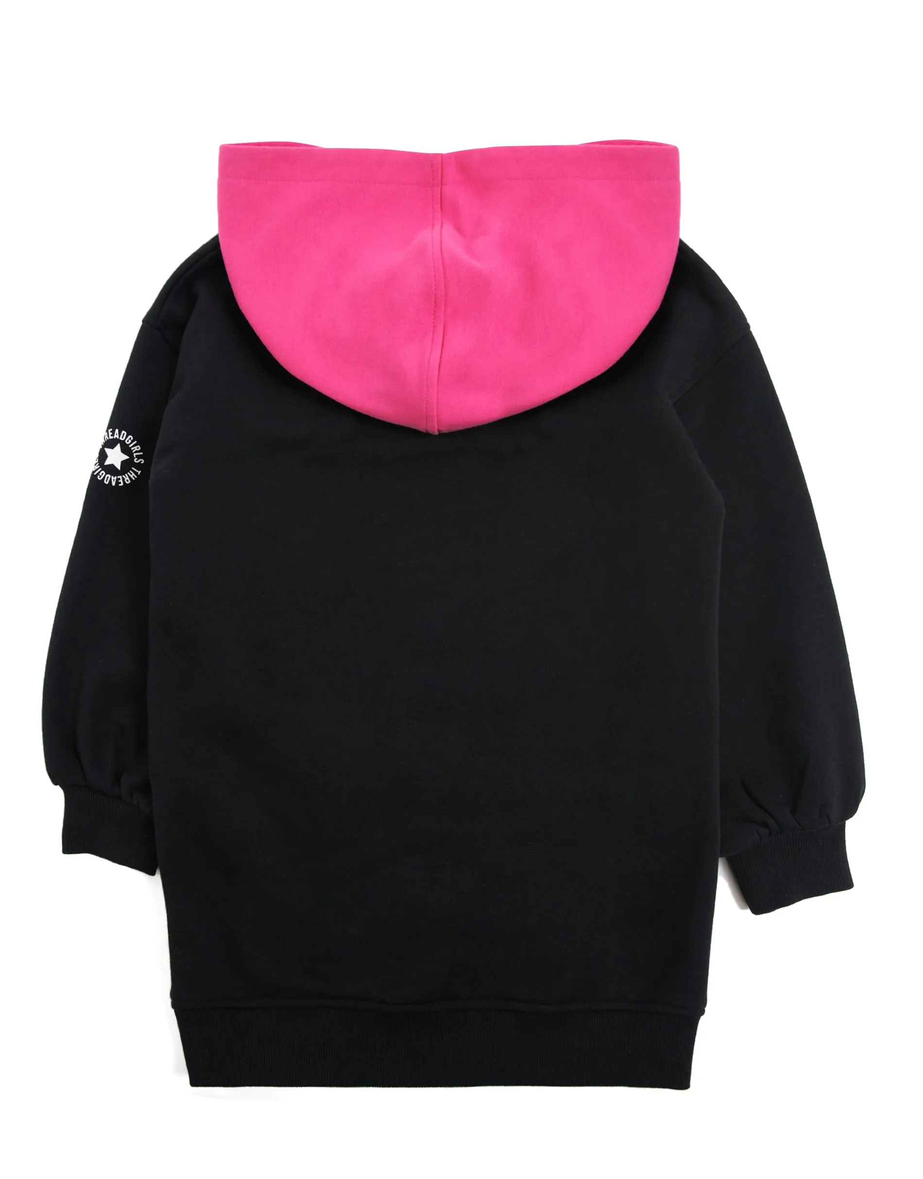 Girls' Black Contrast Hoodie Dress sold by Threadbare product image thumbnail 3