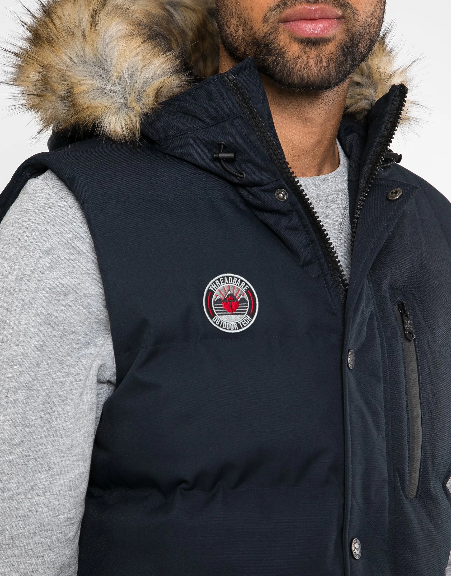 Men's Navy Parka Gilet sold by Threadbare product image thumbnail 5