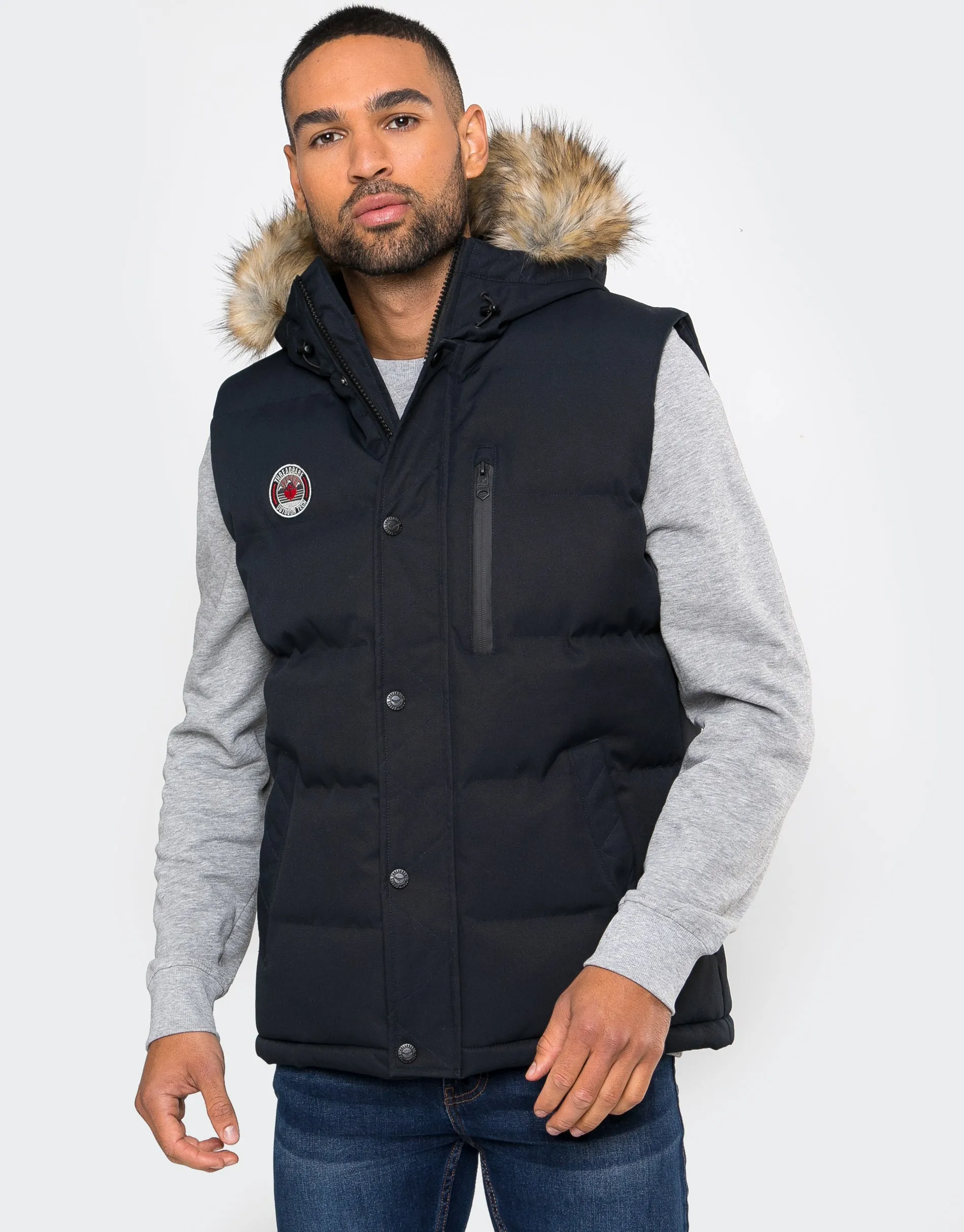 Men's Navy Parka Gilet sold by Threadbare product image thumbnail 2