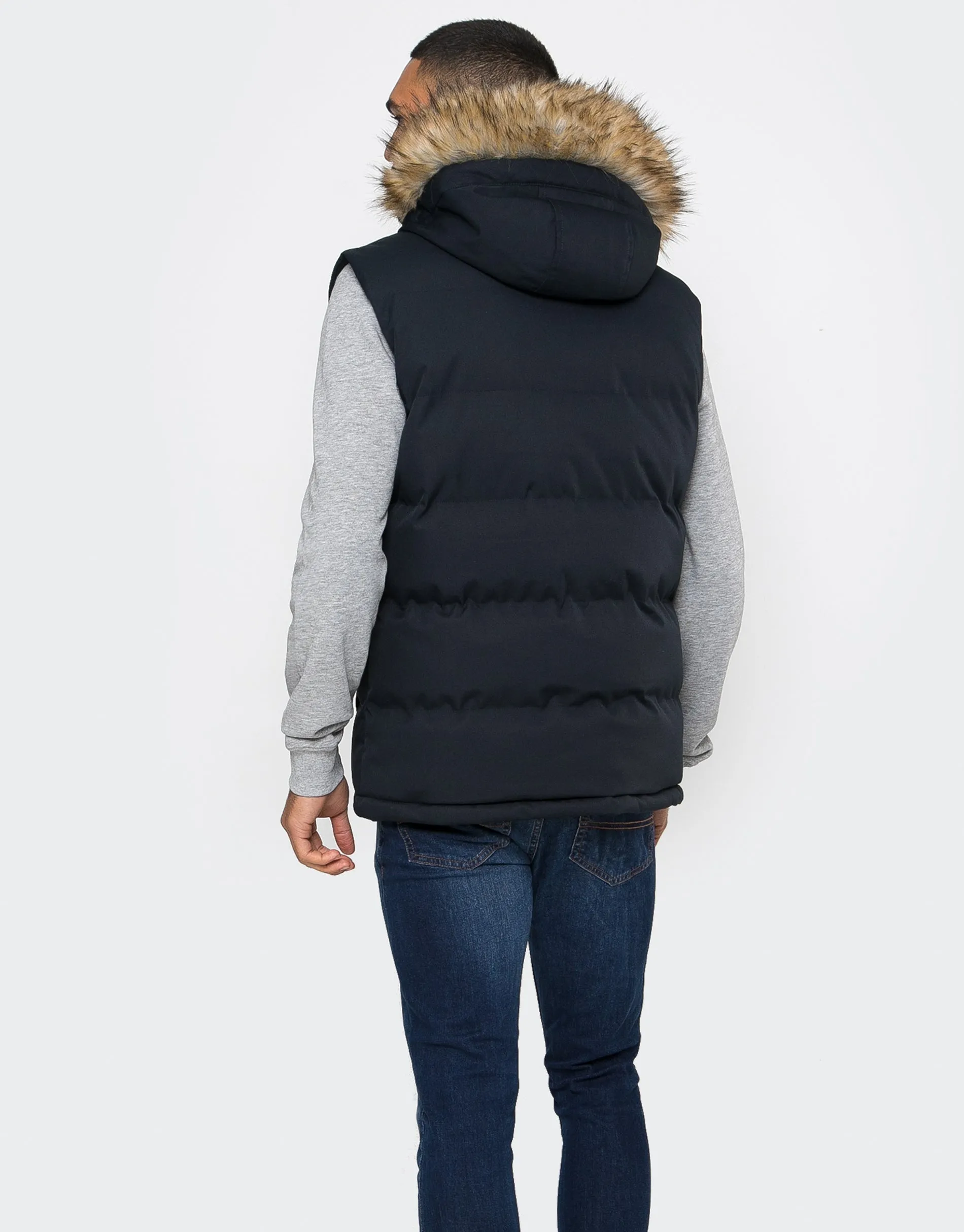 Men's Navy Parka Gilet sold by Threadbare product image thumbnail 3