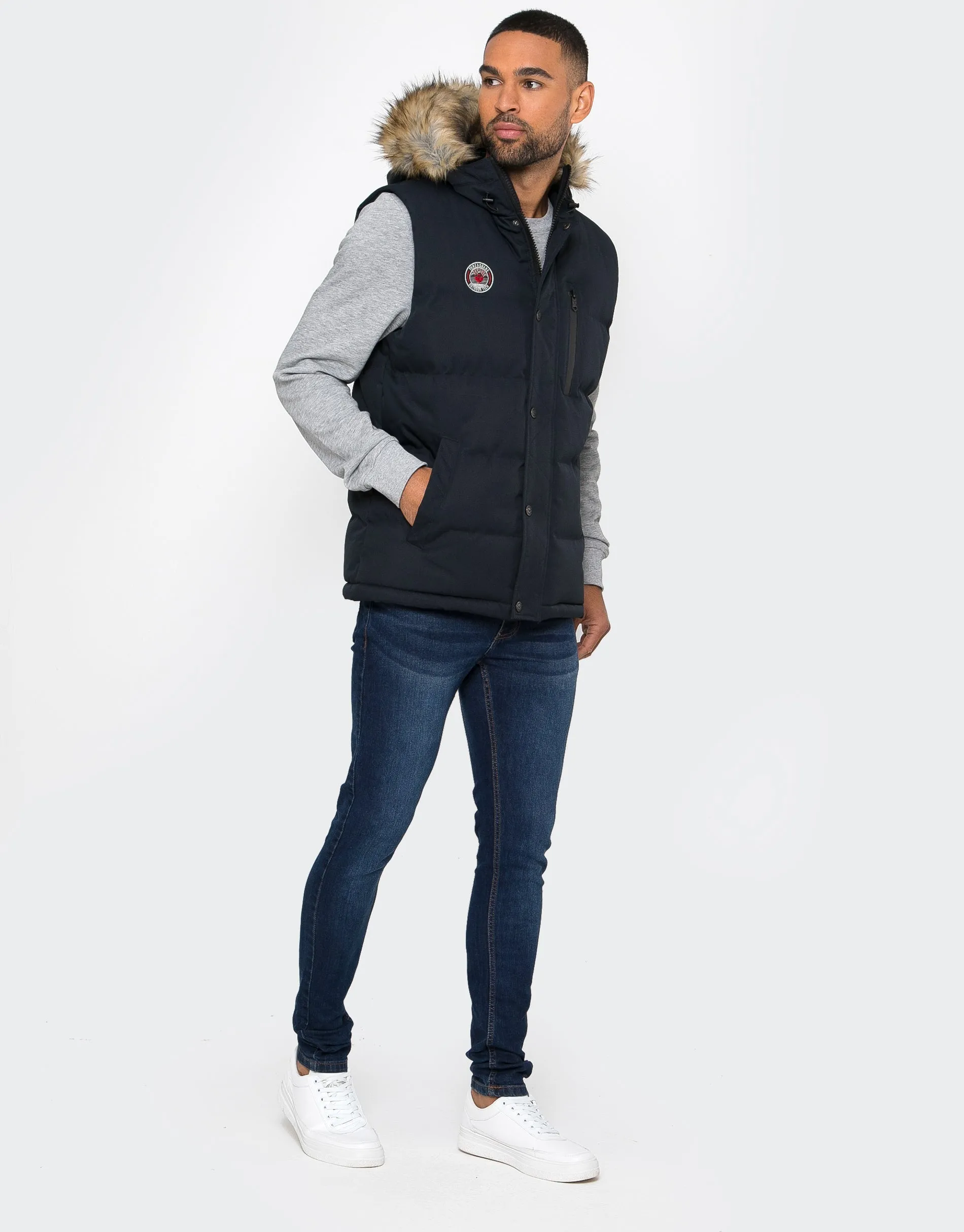 Men's Navy Parka Gilet sold by Threadbare product image thumbnail 4