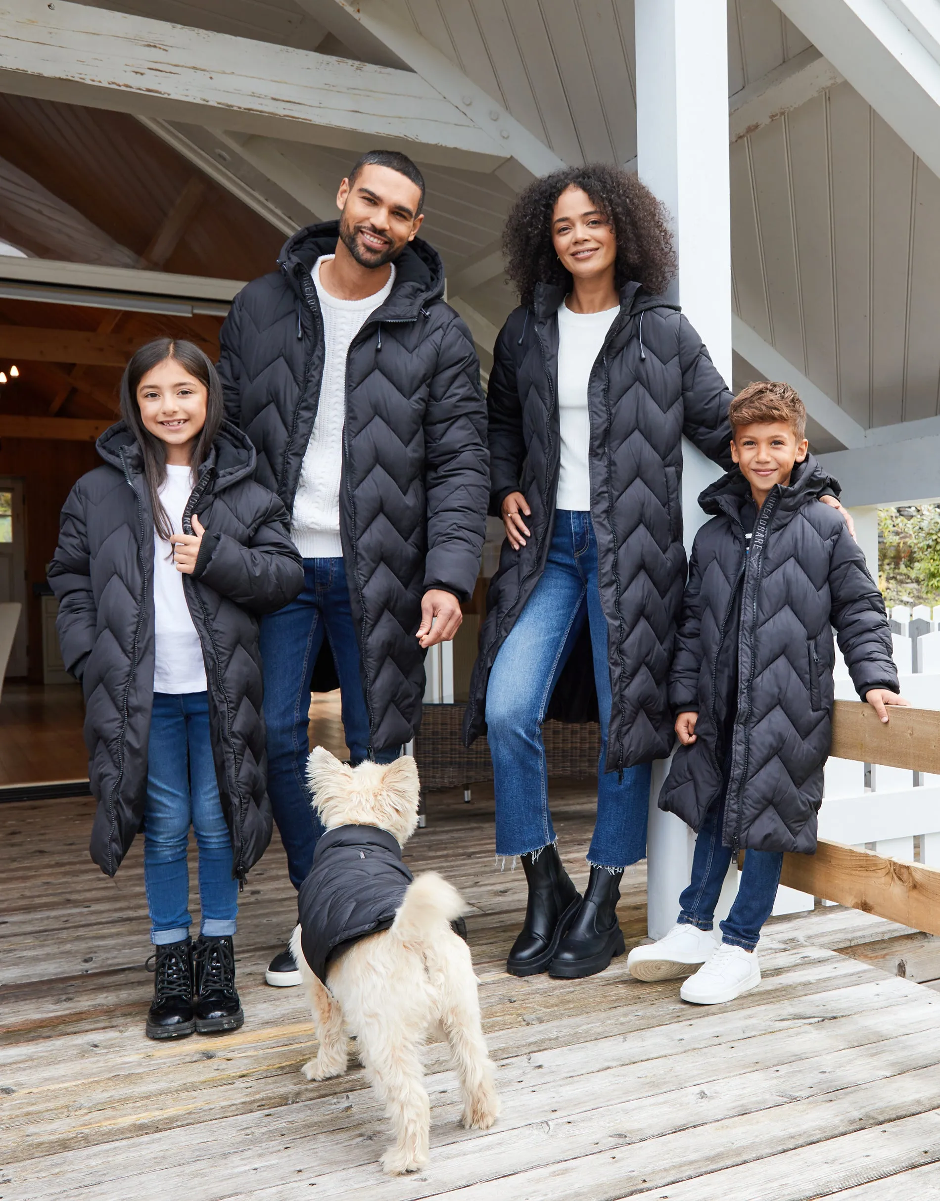 Women's Black Longline Puffer Jacket sold by Threadbare product image thumbnail 3