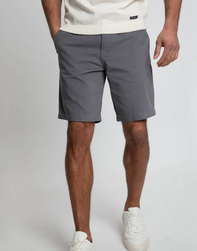 Men's Slate Cotton Chino Shorts sold by Threadbare