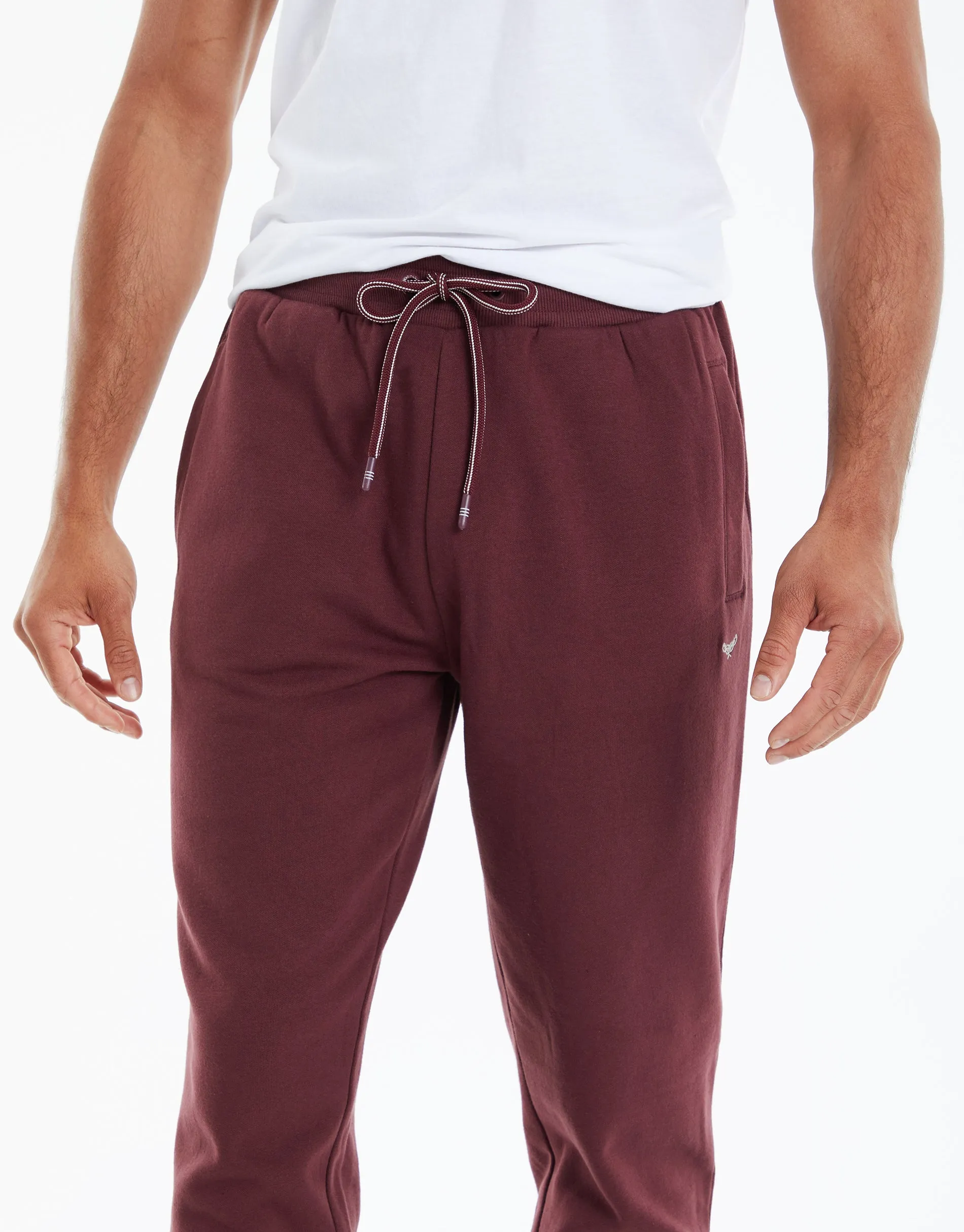 Men's Burgundy Regular Fit Joggers sold by Threadbare product image thumbnail 4