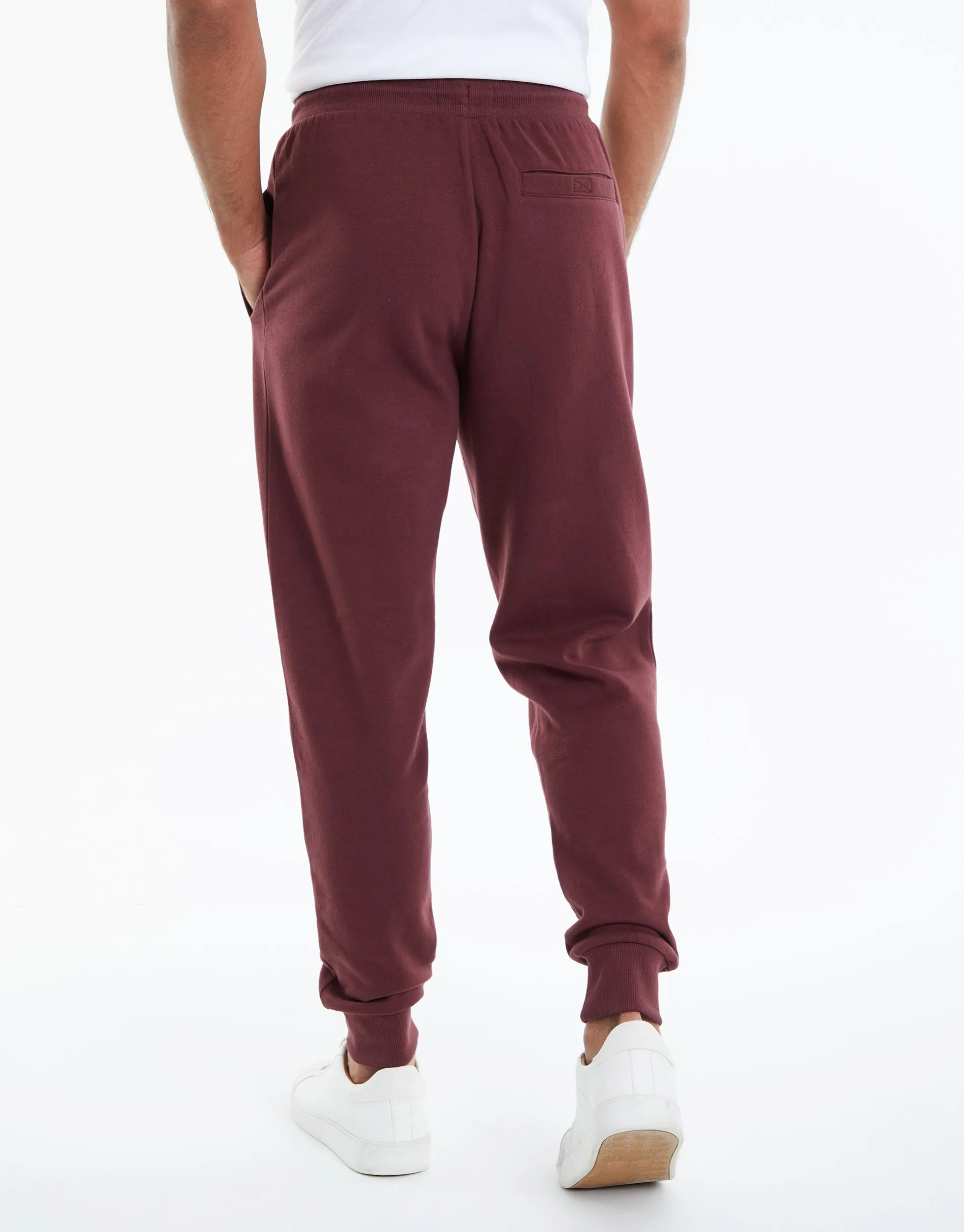 Men's Burgundy Regular Fit Joggers sold by Threadbare product image thumbnail 2