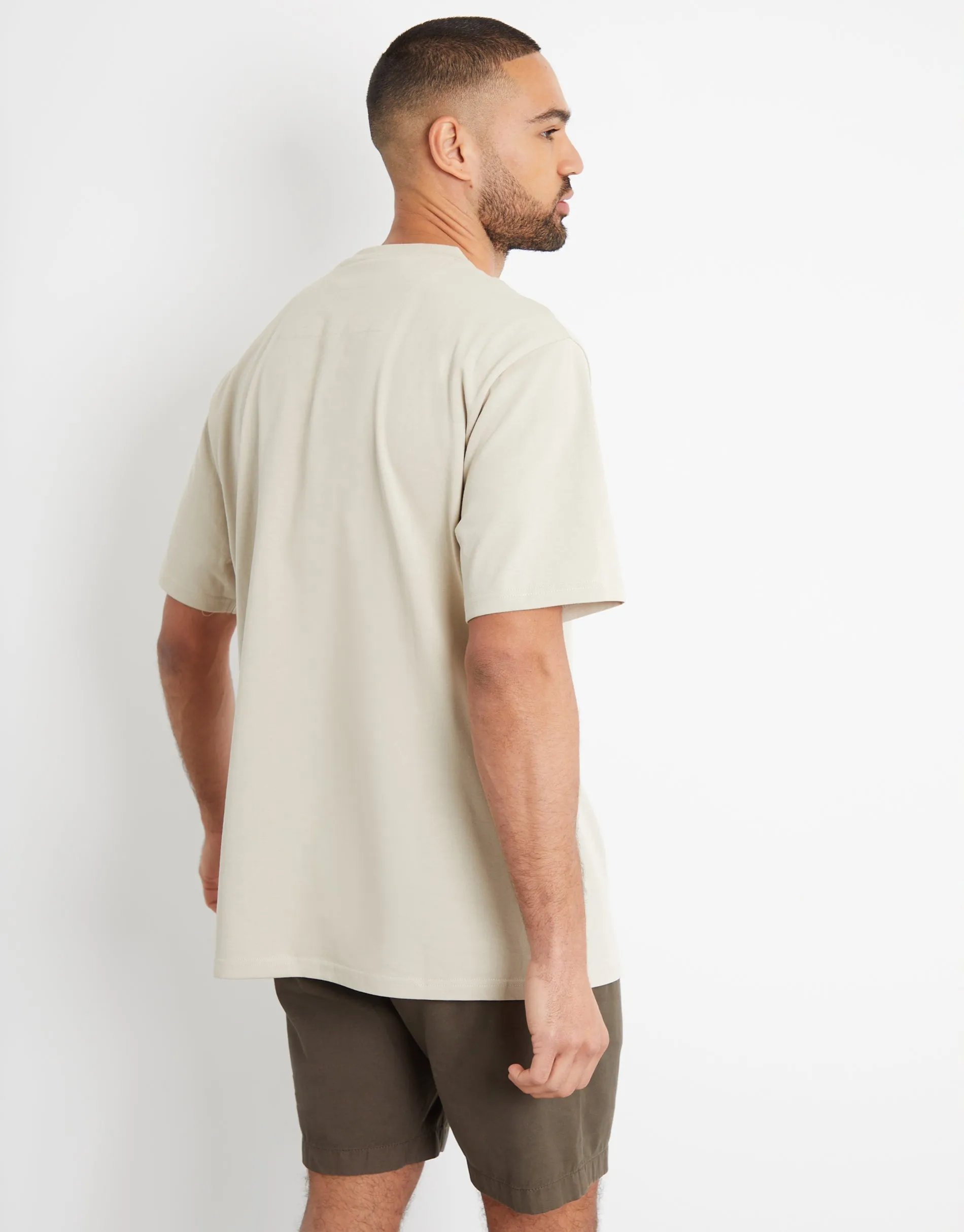 Men's Stone Relaxed Fit T-Shirt sold by Threadbare product image thumbnail 2