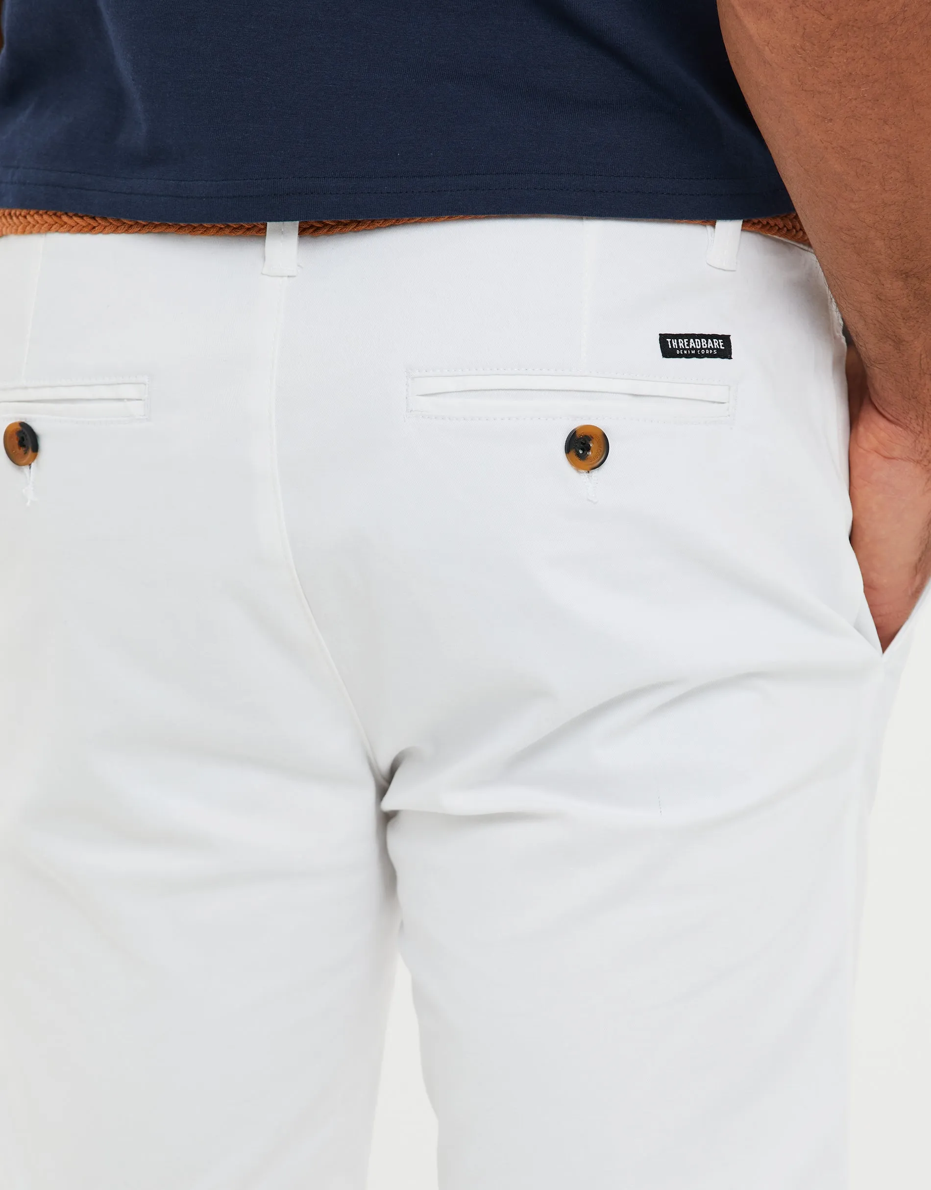 White Belted Chino Shorts sold by Threadbare product image thumbnail 4