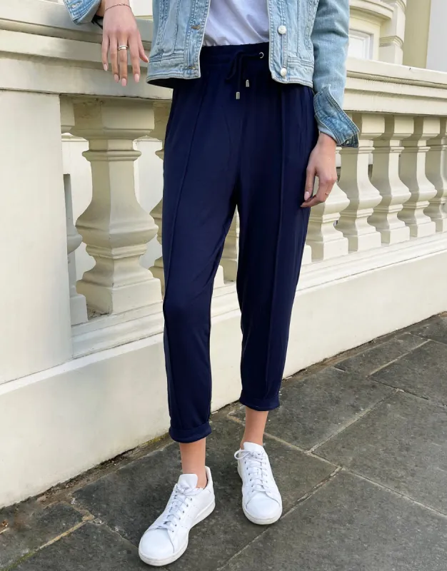 Women's Navy Jersey Joggers sold by Threadbare