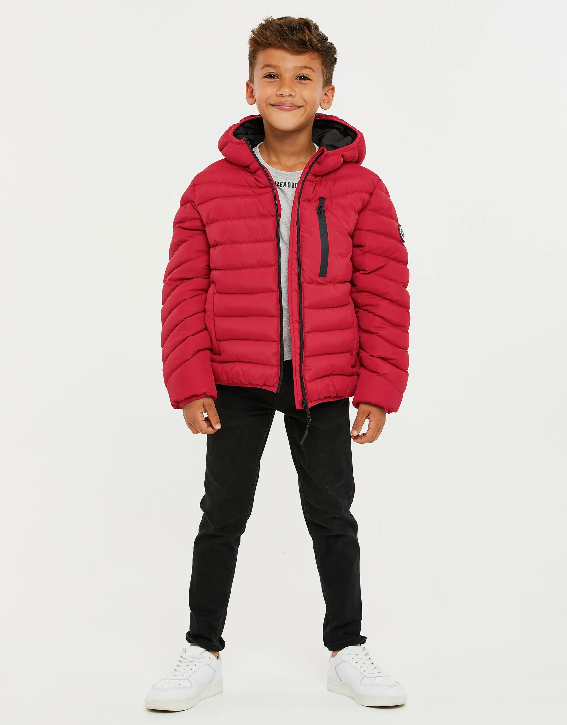 Boys' Red Puffer Jacket sold by Threadbare product image thumbnail 4