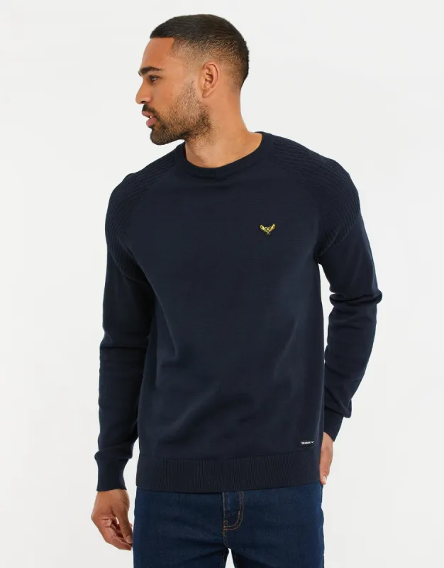 Men's Navy Raglan Jumper sold by Threadbare