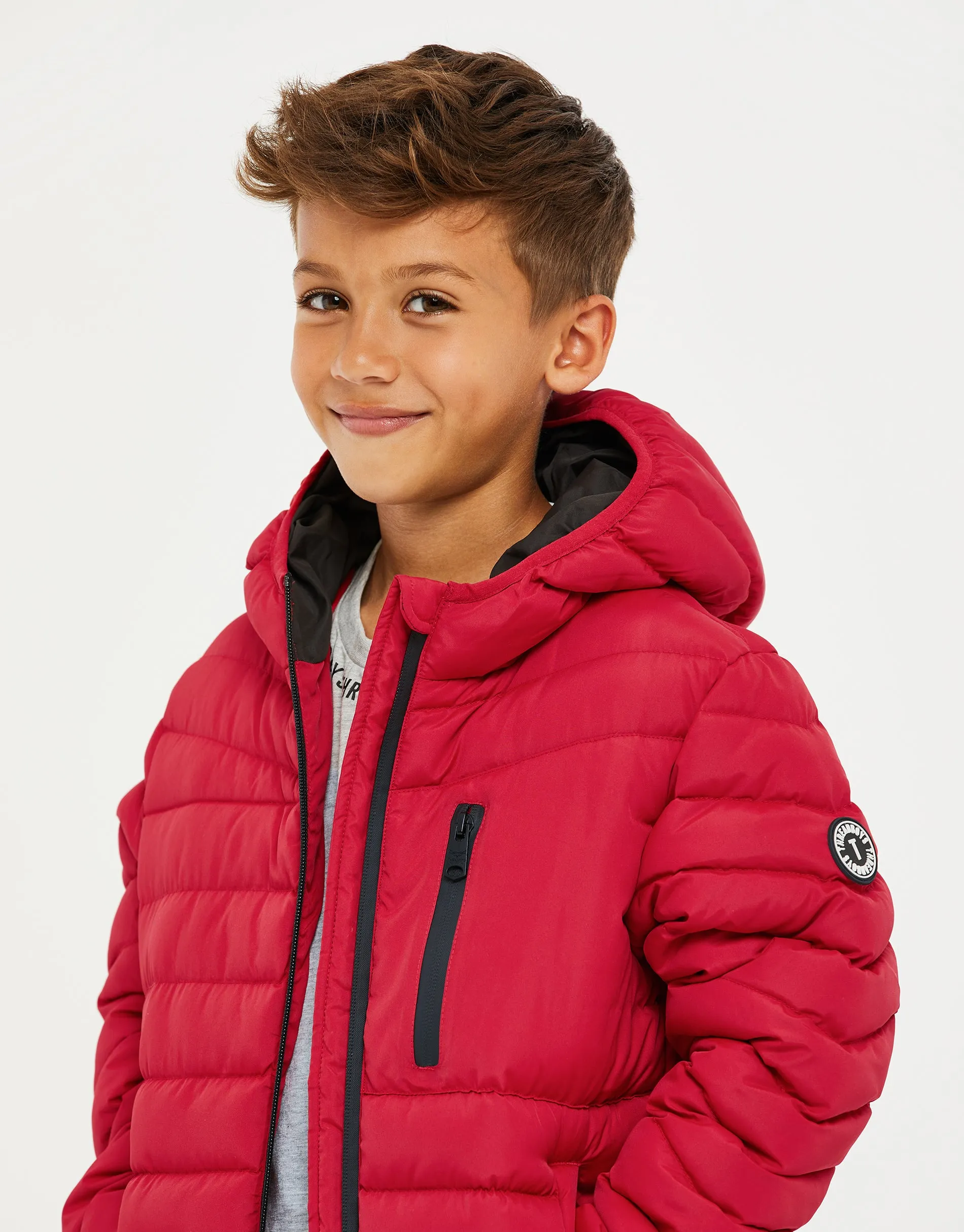Boys' Red Puffer Jacket sold by Threadbare product image thumbnail 5