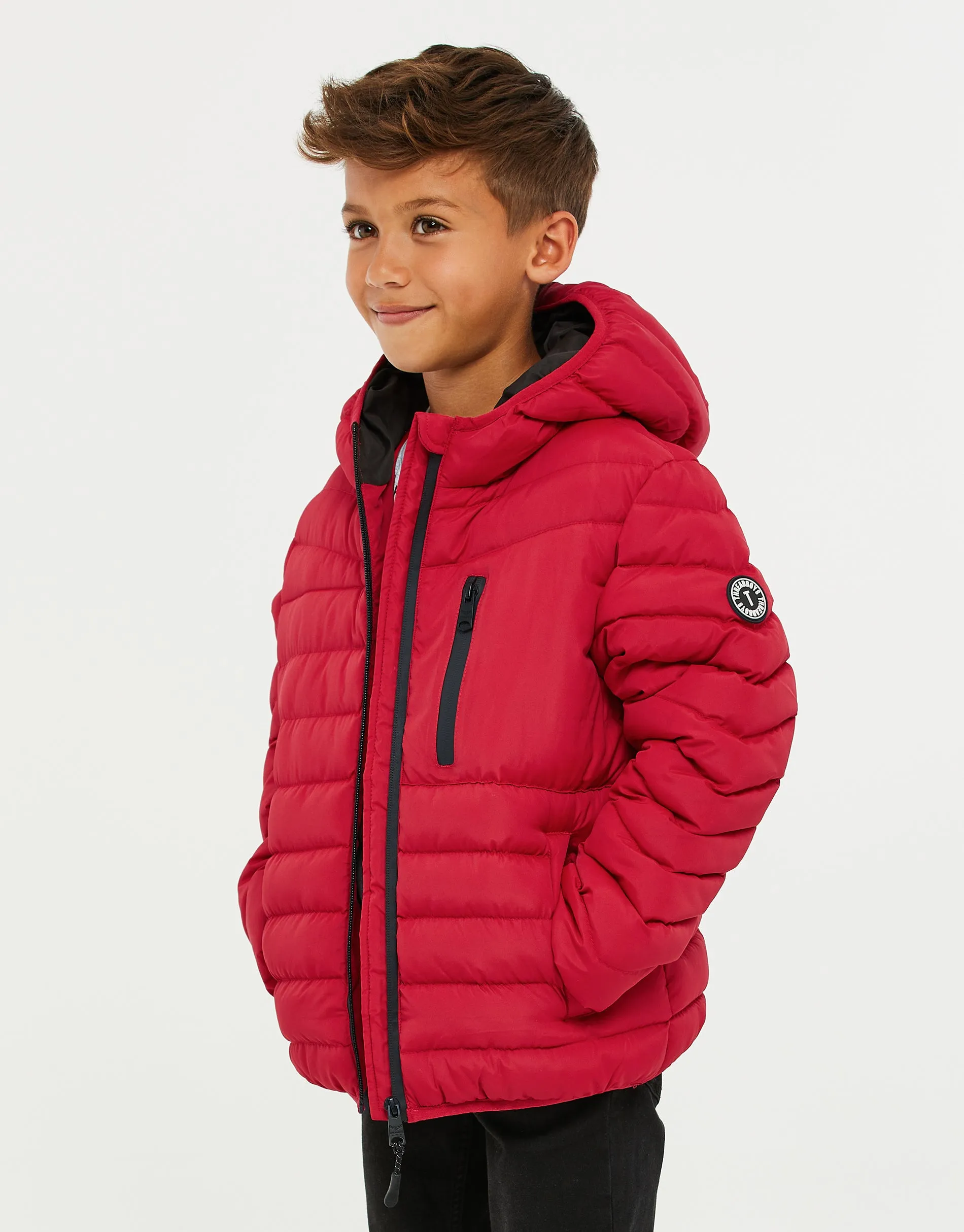 Boys' Red Puffer Jacket sold by Threadbare