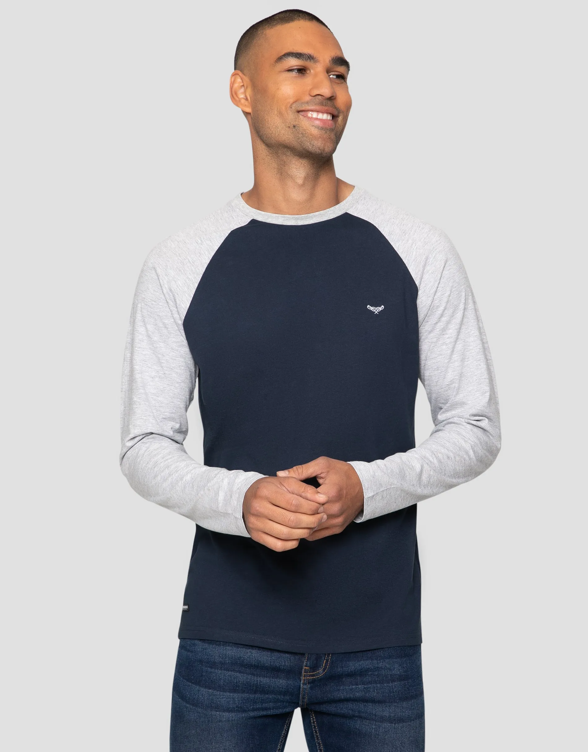 Men's Blue Mix Raglan Long Sleeve T-Shirts (3 Pack) sold by Threadbare product image thumbnail 3