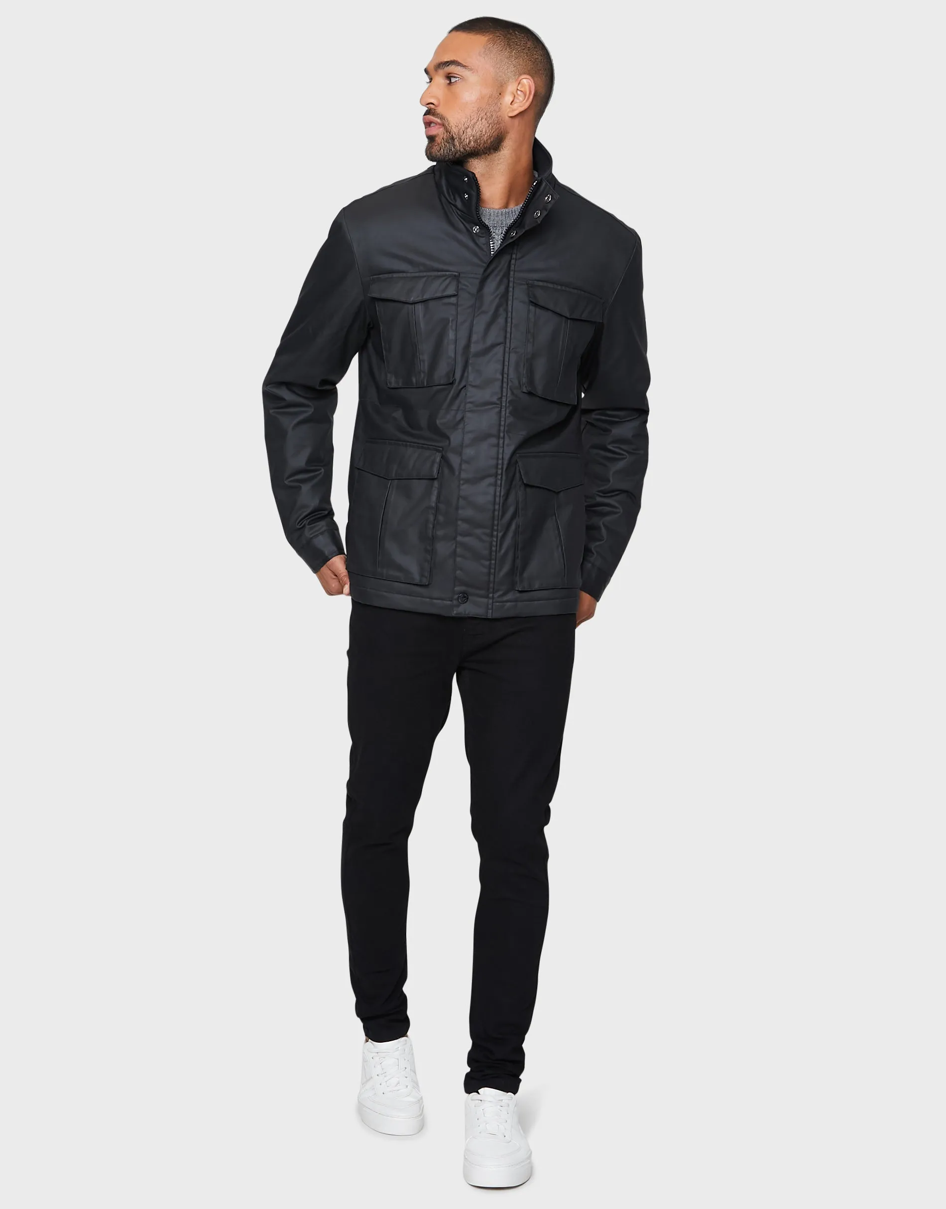 Men's Black Padded Jacket sold by Threadbare product image thumbnail 2