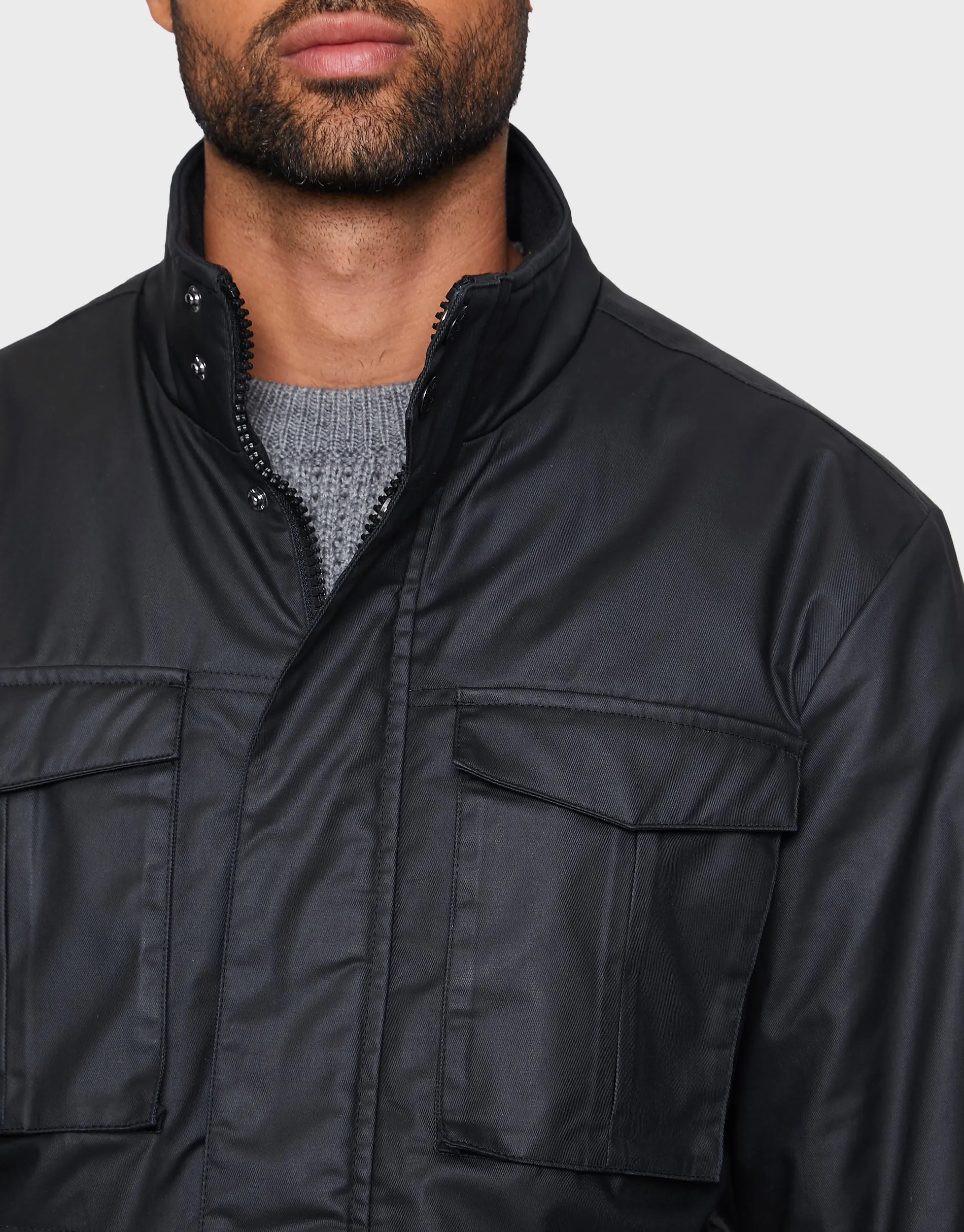 Men's Black Padded Jacket sold by Threadbare product image thumbnail 3