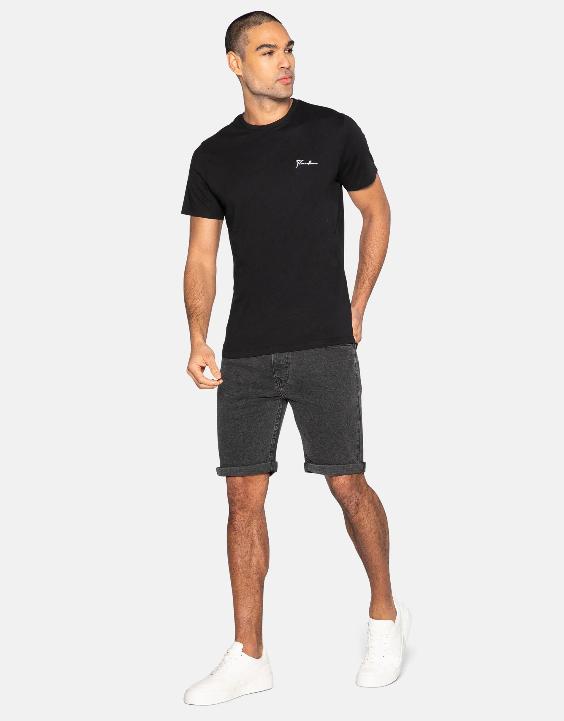 Men's Black Small Script Short Sleeve T-Shirt sold by Threadbare product image thumbnail 3