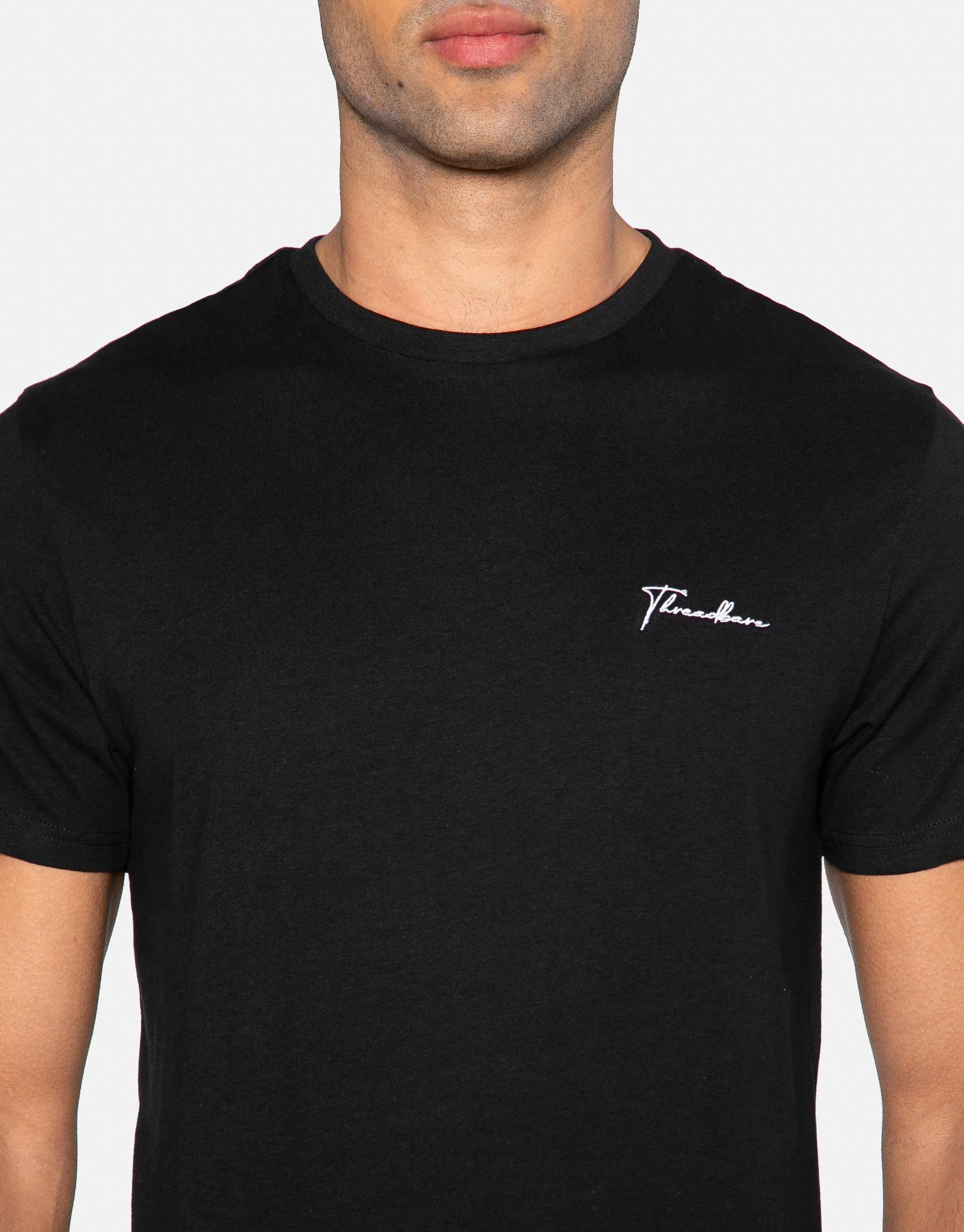 Men's Black Small Script Short Sleeve T-Shirt sold by Threadbare product image thumbnail 4