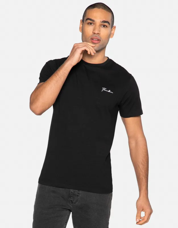 Men's Black Small Script Short Sleeve T-Shirt sold by Threadbare