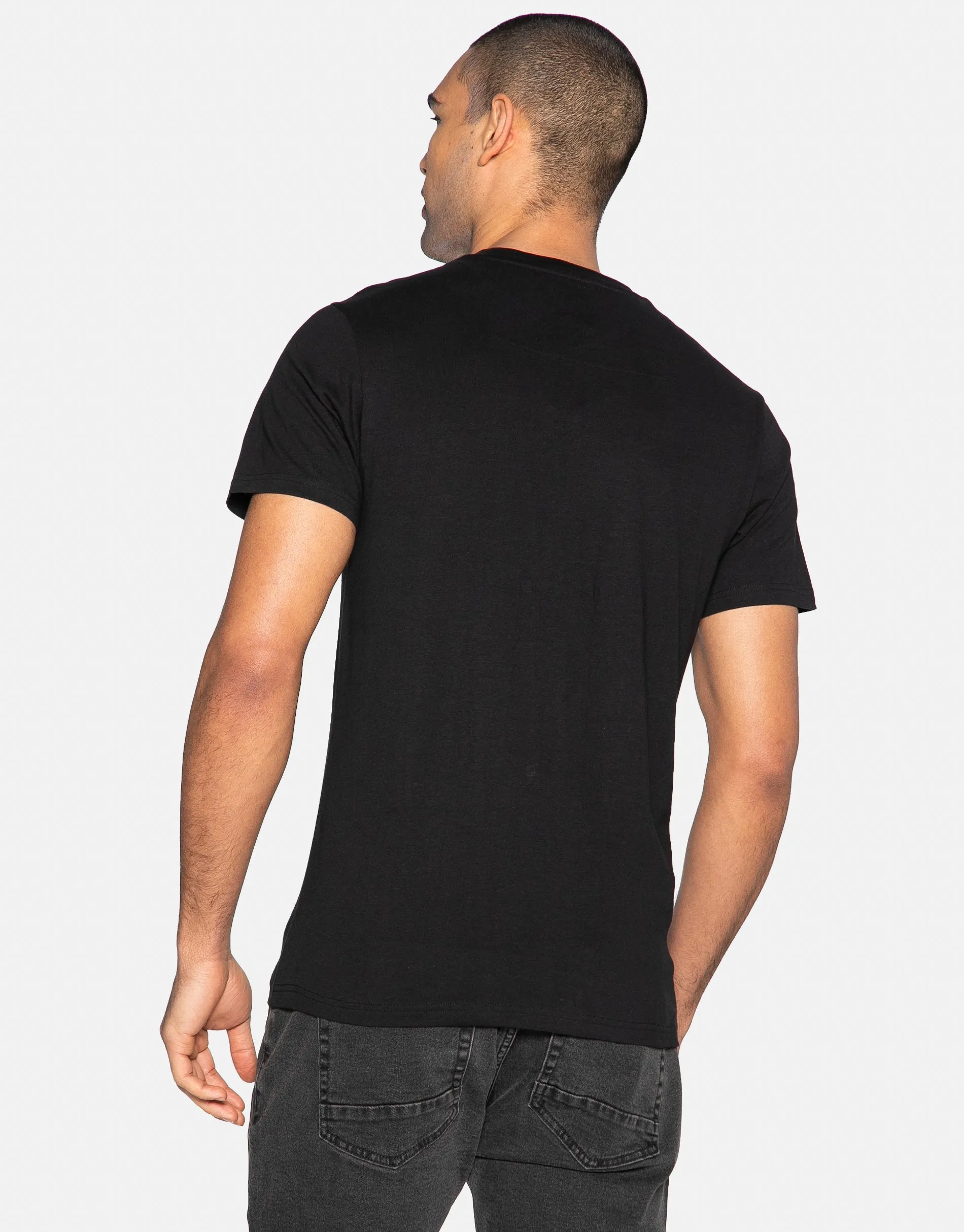 Men's Black Small Script Short Sleeve T-Shirt sold by Threadbare product image thumbnail 2