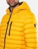 Men's Mustard Hooded Puffer Jacket sold by Threadbare