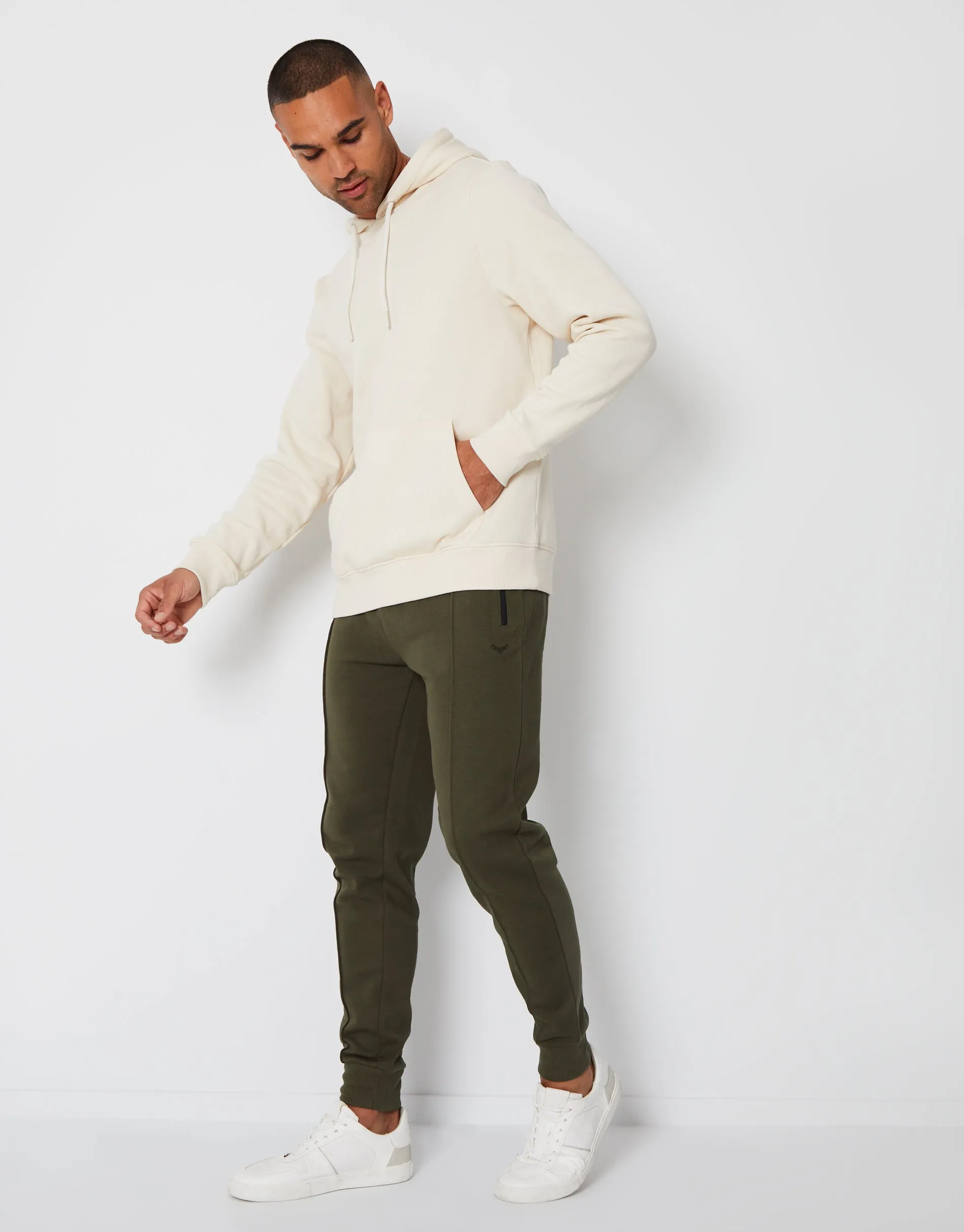 Men's Khaki Fleece Joggers sold by Threadbare product image thumbnail 3