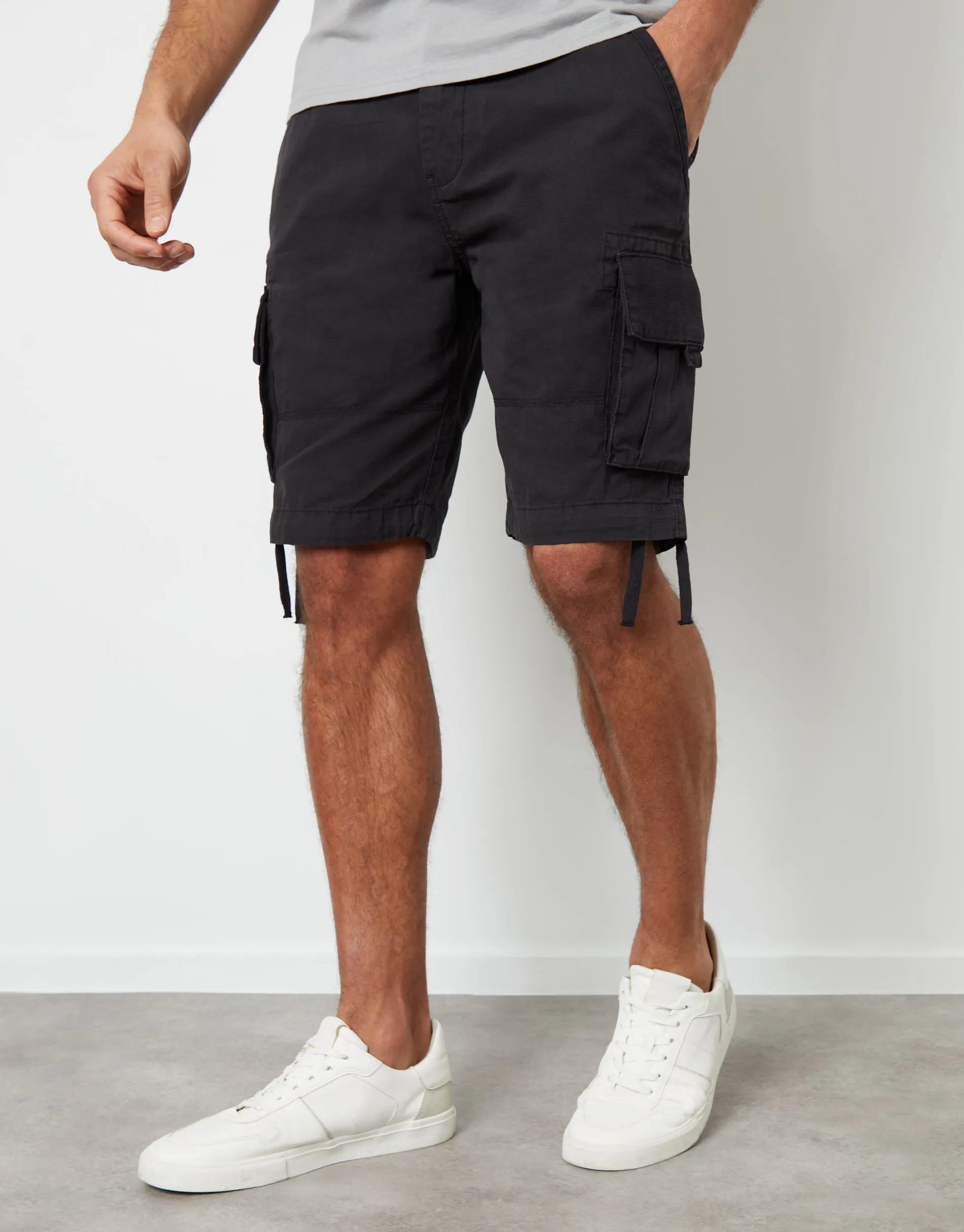 Black Cargo Shorts sold by Threadbare product image thumbnail 2