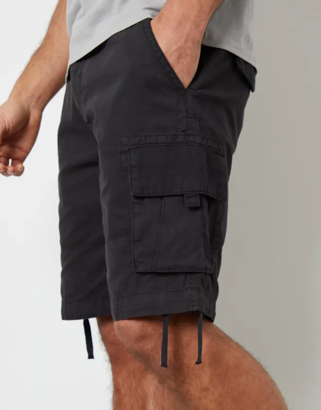 Black Cargo Shorts sold by Threadbare