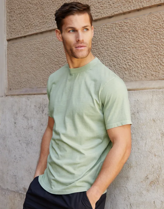 Men's Sage Acid Wash T-Shirt made by Threadbare
