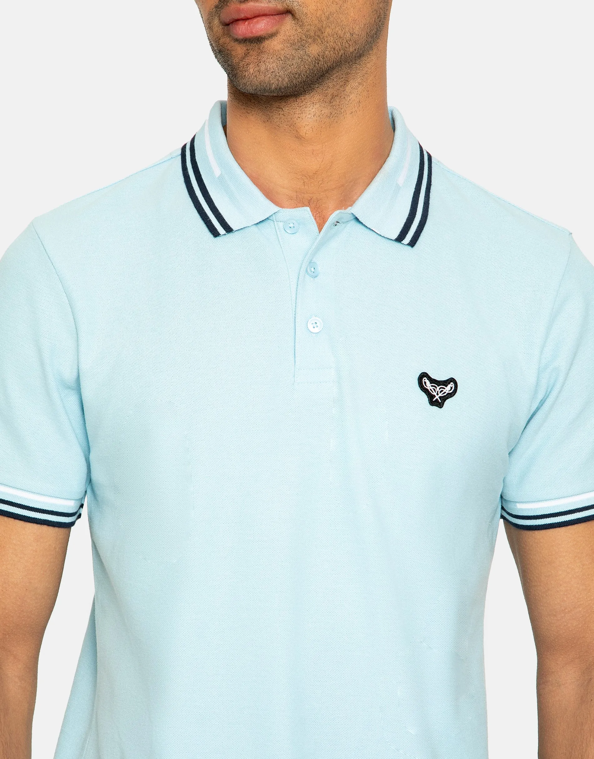 Men's Blue Short Sleeve Polo Shirt sold by Threadbare product image thumbnail 5