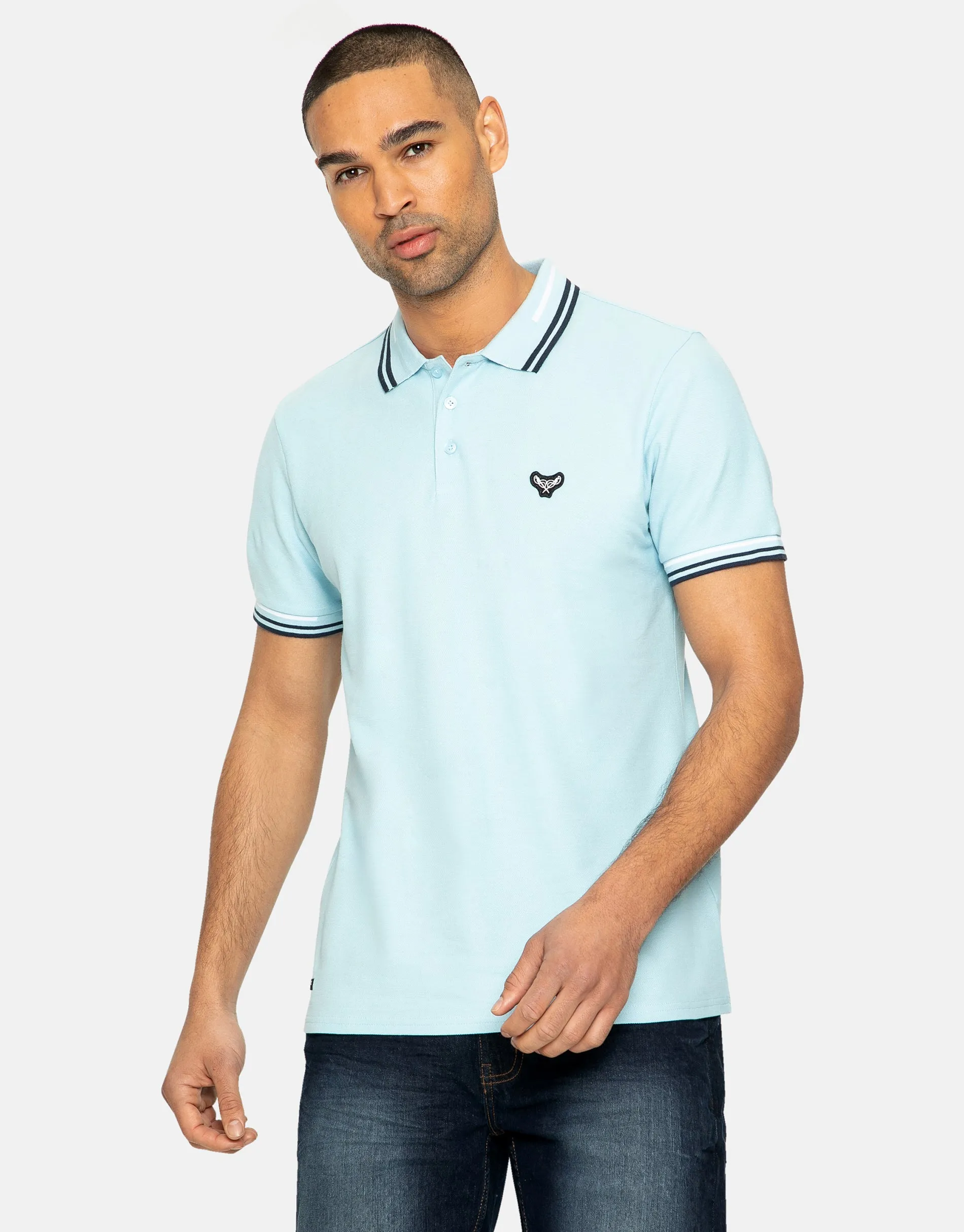 Men's Blue Short Sleeve Polo Shirt sold by Threadbare product image thumbnail 2