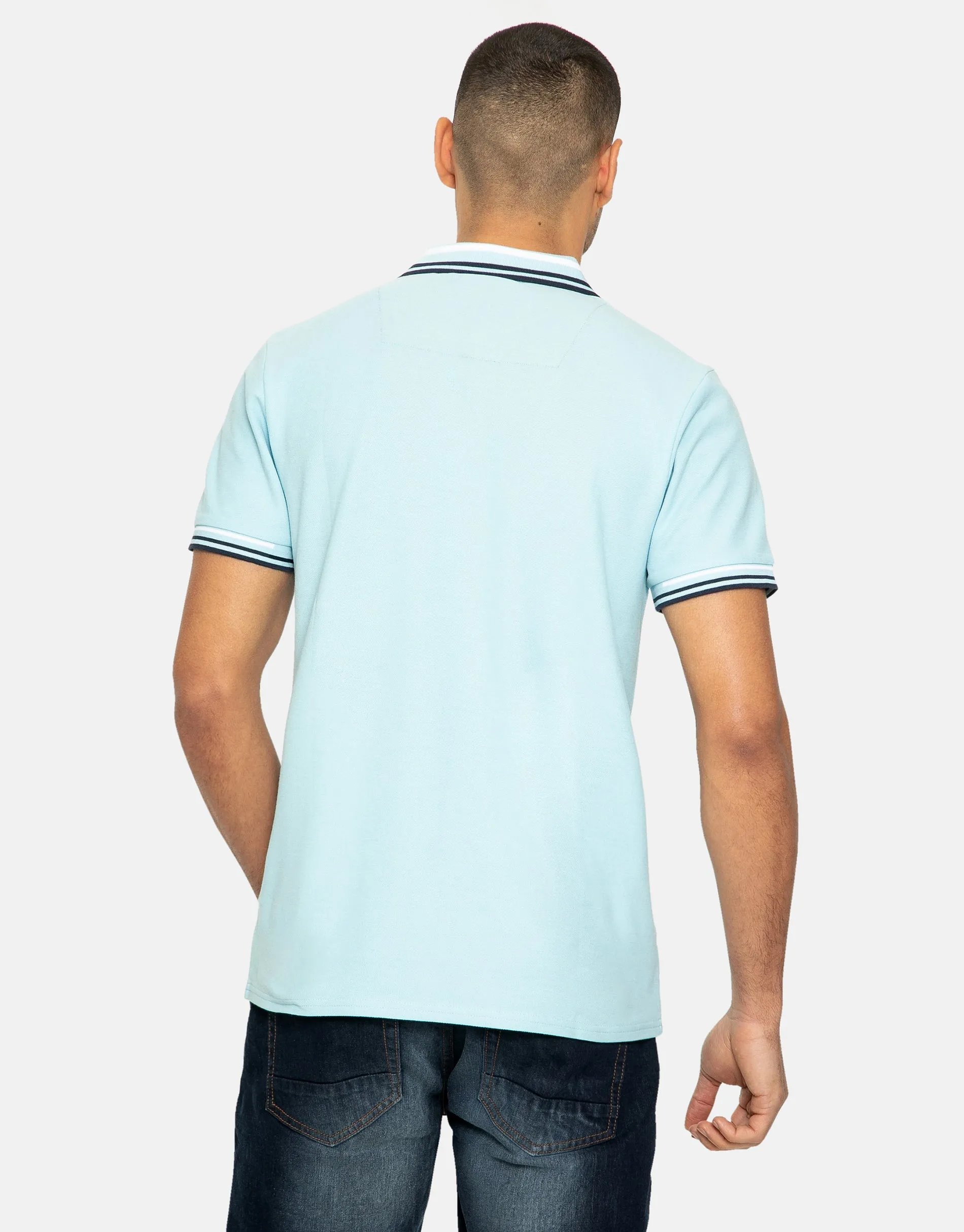 Men's Blue Short Sleeve Polo Shirt sold by Threadbare product image thumbnail 3